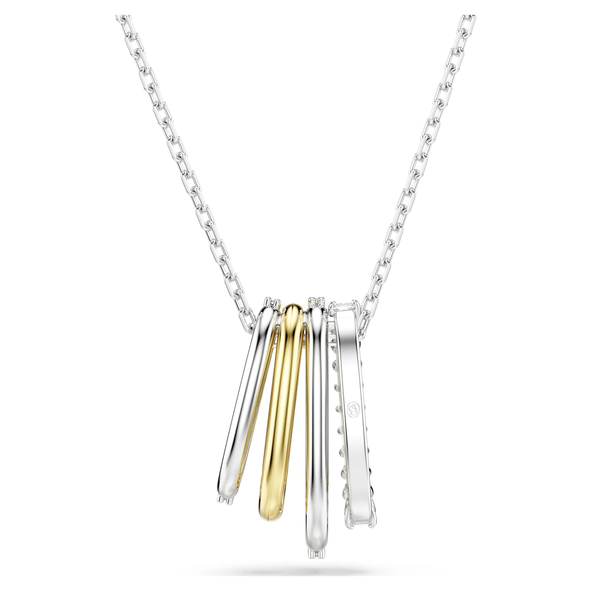 Hyperbola pendant Mixed cuts, White, Mixed metal finish - Image 4