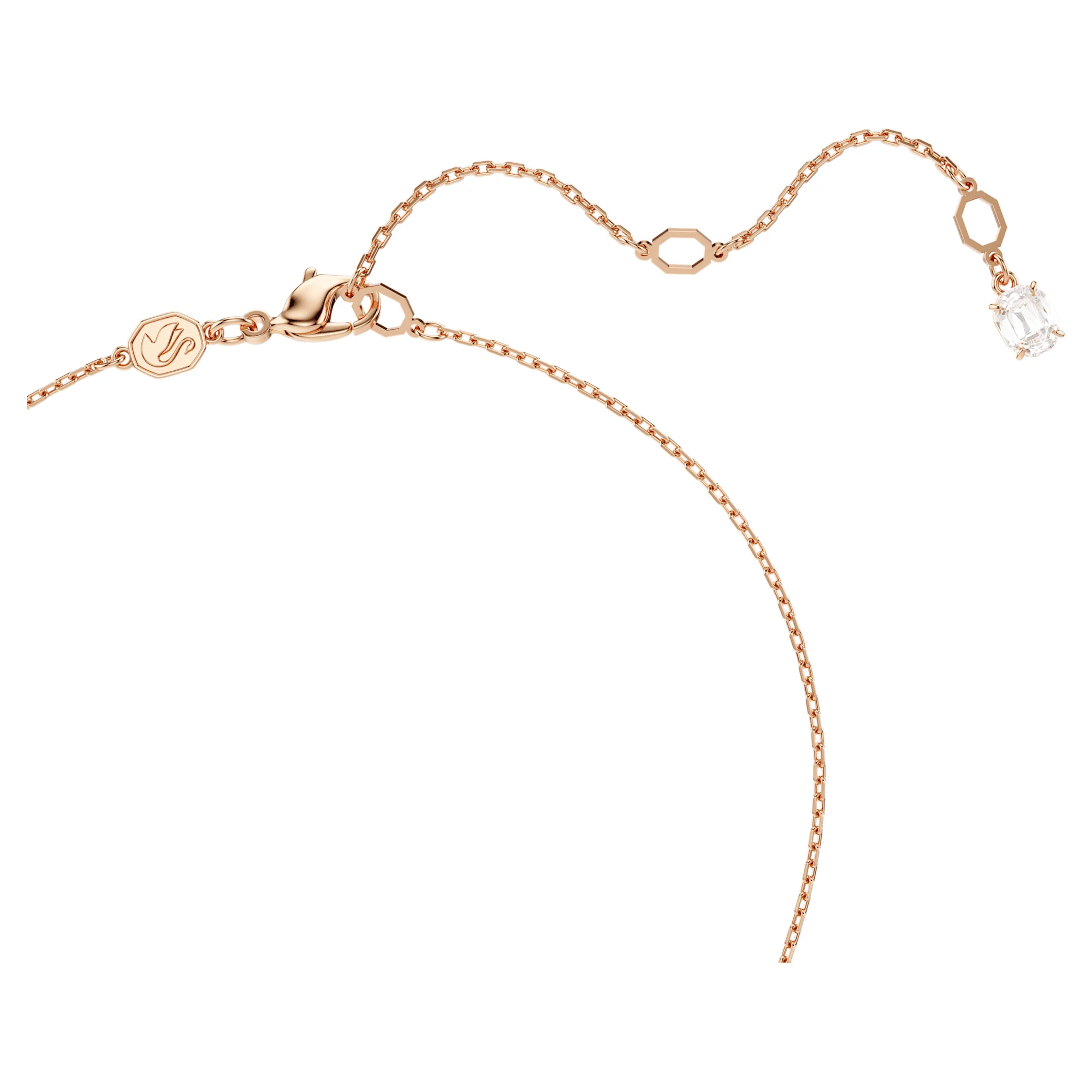 Hyperbola pendant Mixed cuts, White, Rose gold-tone plated - Image 3