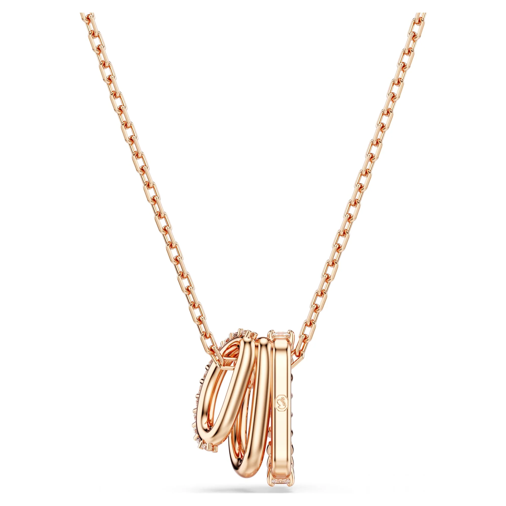 Hyperbola pendant Mixed cuts, White, Rose gold-tone plated - Image 4