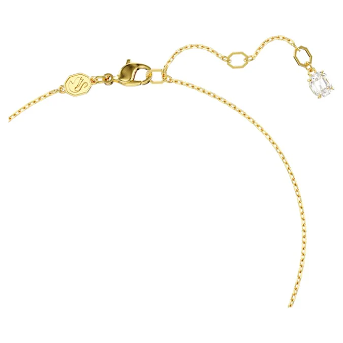 Hyperbola pendant Octagon cut, Crystal pearls, Heart, Pink, Gold-tone plated - Image 3