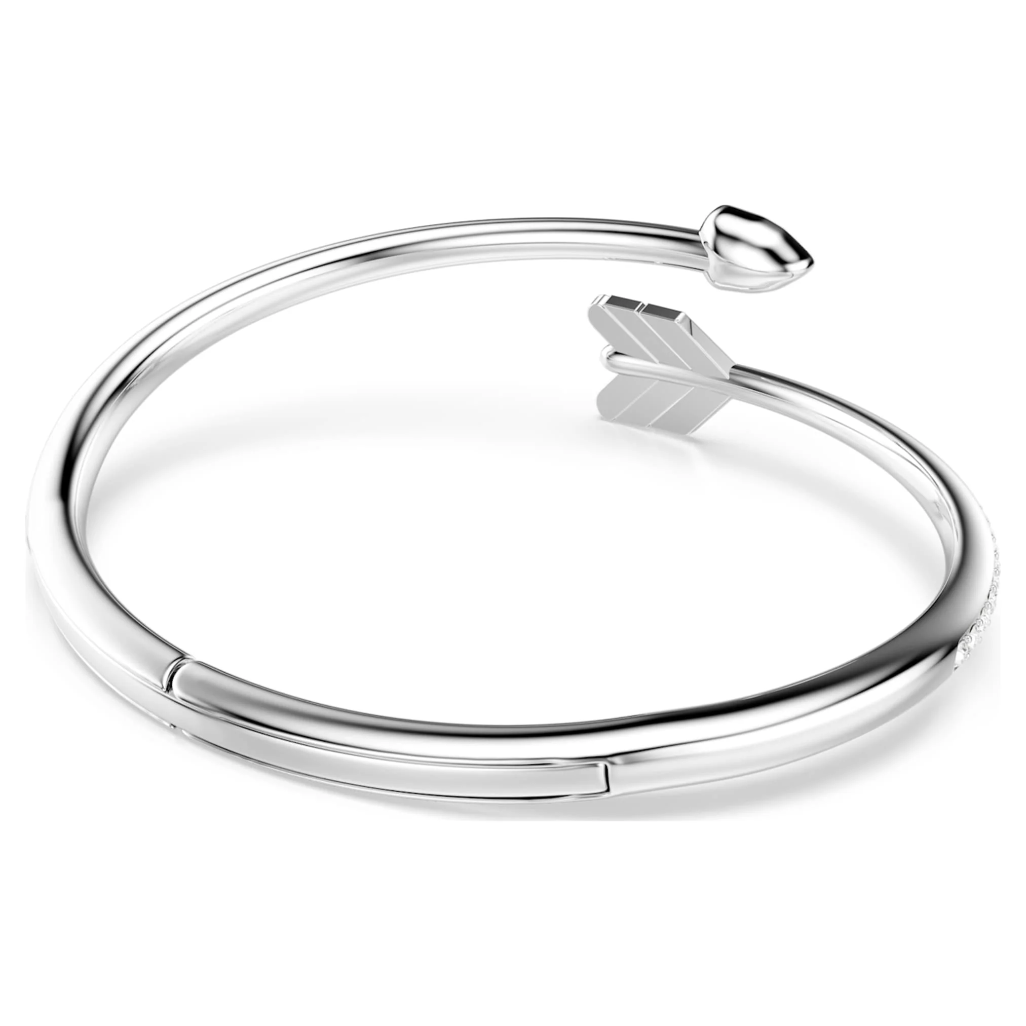 Idyllia bangle Mixed cuts, Arrow, White, Rhodium plated - Image 5