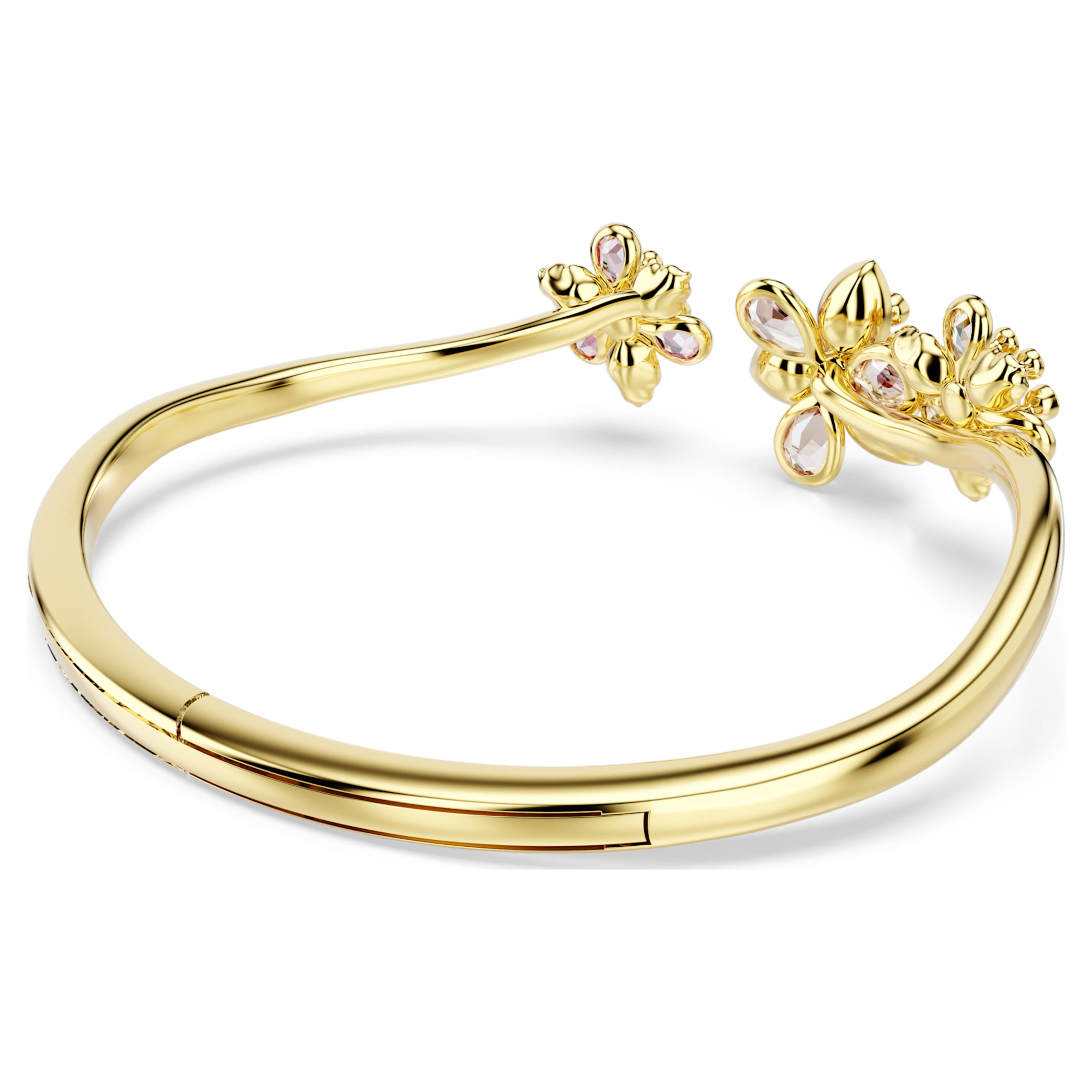 Idyllia bangle Mixed cuts, Flower, Multicolored, Gold-tone plated - Image 5