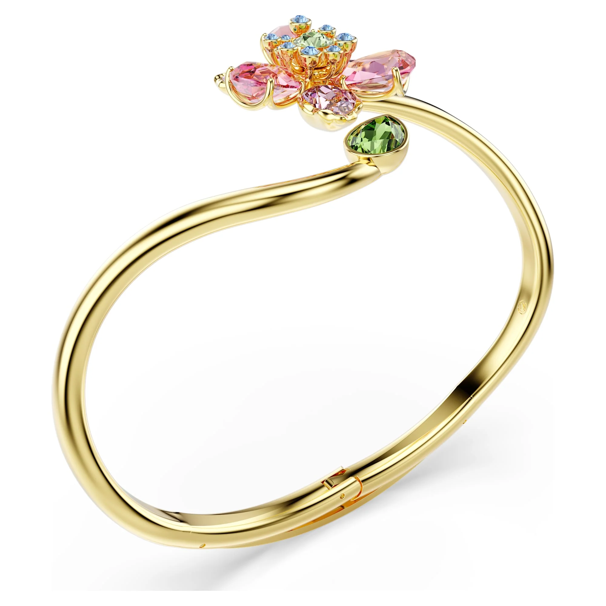 Idyllia bangle Mixed cuts, Flower, Multicolored, Gold-tone plated - Image 3