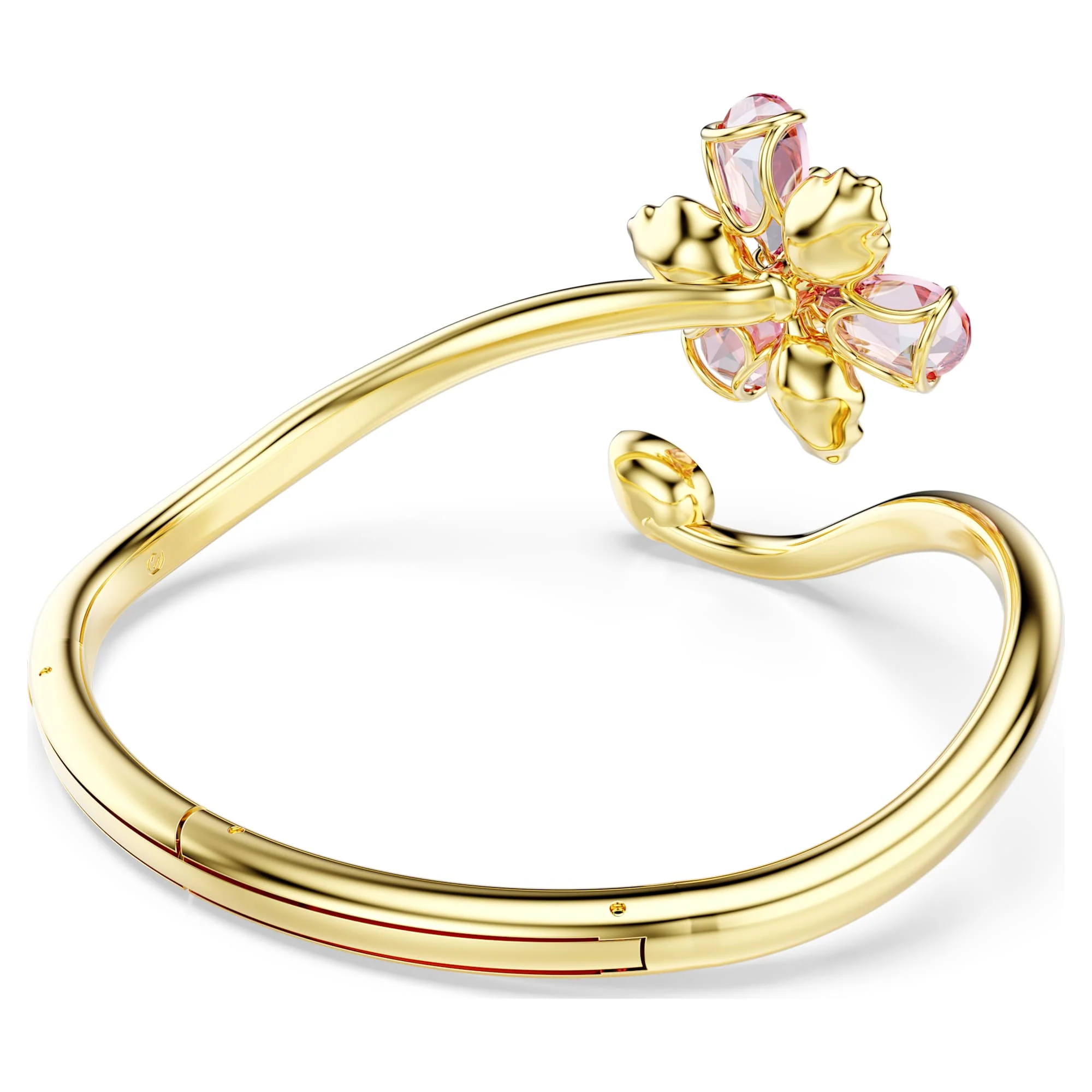 Idyllia bangle Mixed cuts, Flower, Multicolored, Gold-tone plated - Image 5