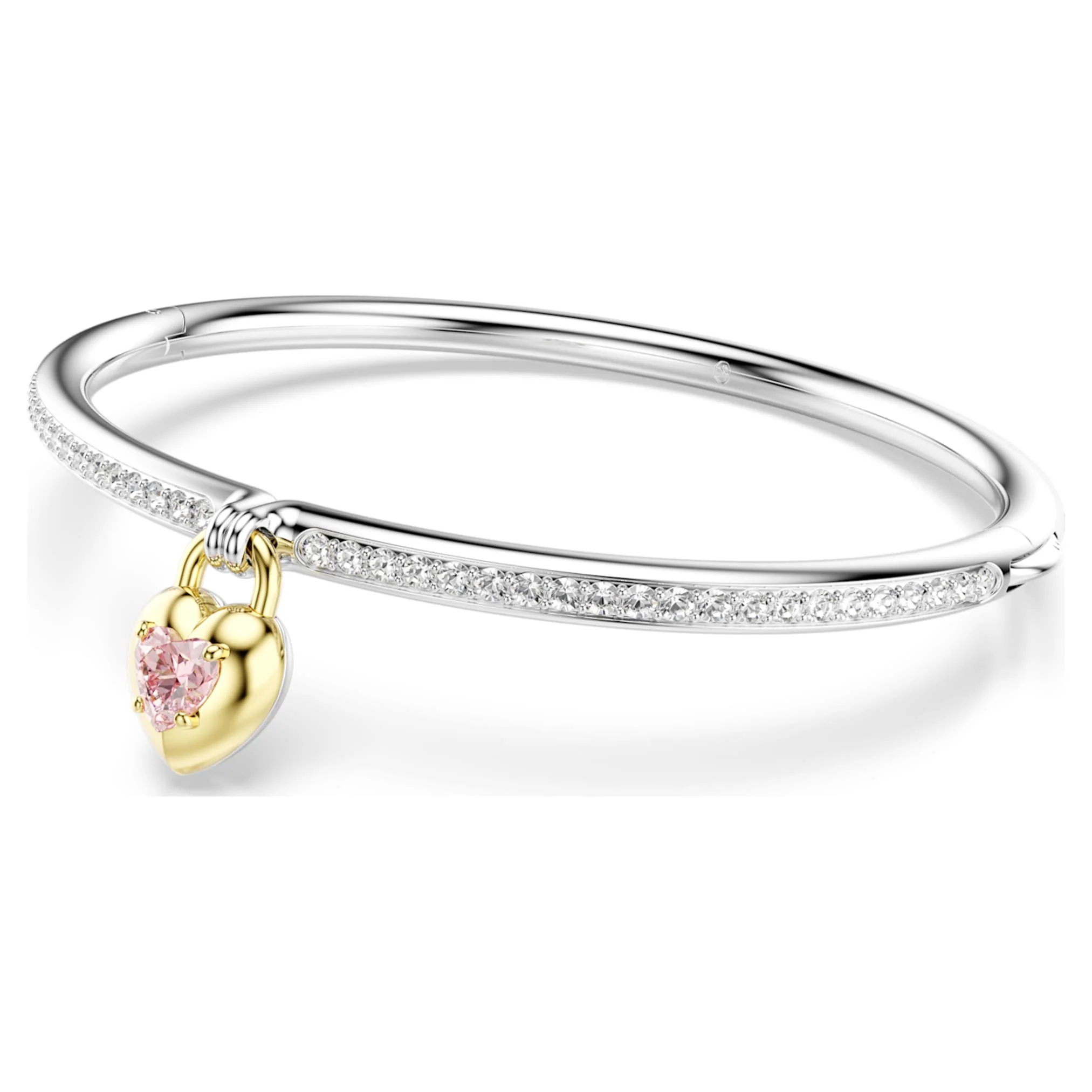 Idyllia bangle Mixed cuts, Heart, Pink, Mixed metal finish - Image 2