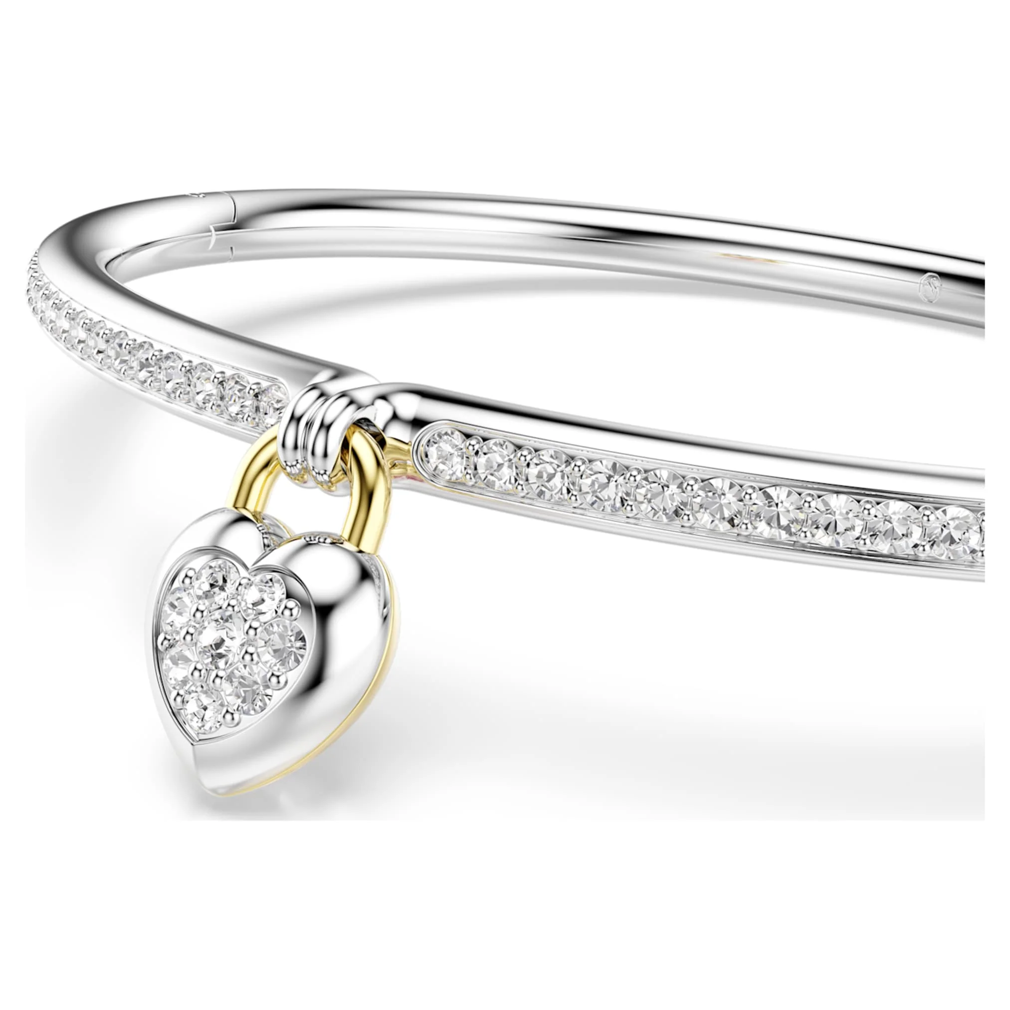 Idyllia bangle Mixed cuts, Heart, Pink, Mixed metal finish - Image 4