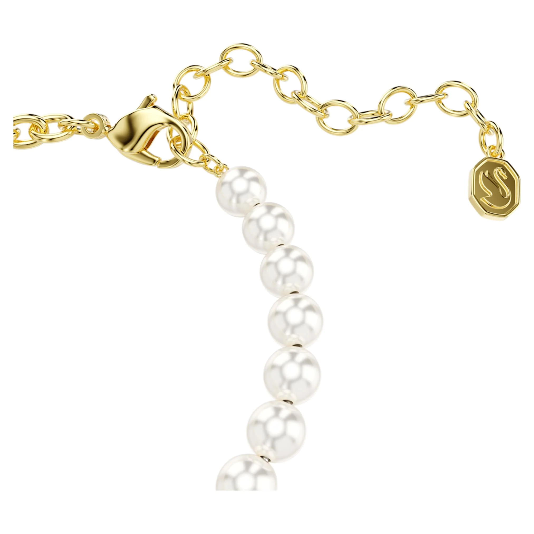 Idyllia bracelet Crystal pearl, Round cut, Teddy, Gold tone, Gold-tone plated - Image 3
