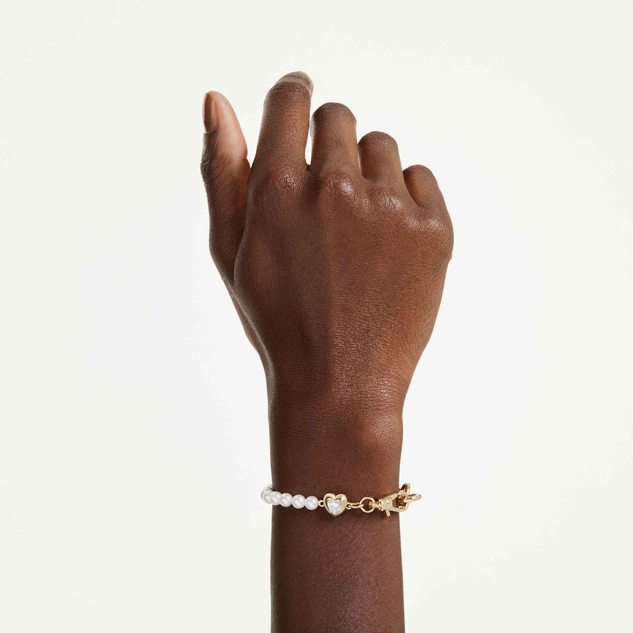 Idyllia bracelet Crystal pearl, White, Gold-tone plated - Image 6