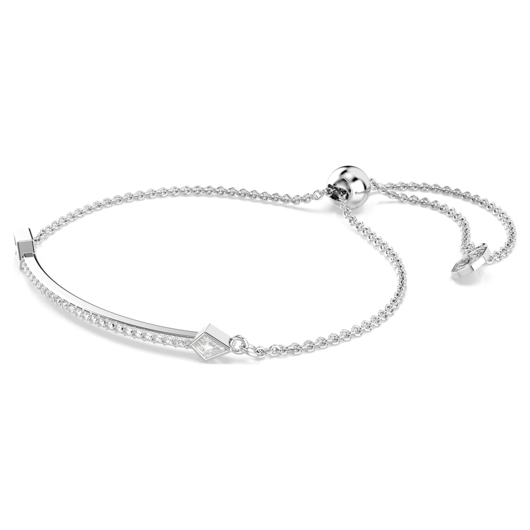 Idyllia bracelet Mixed cuts, Arrow, White, Rhodium plated - Image 2