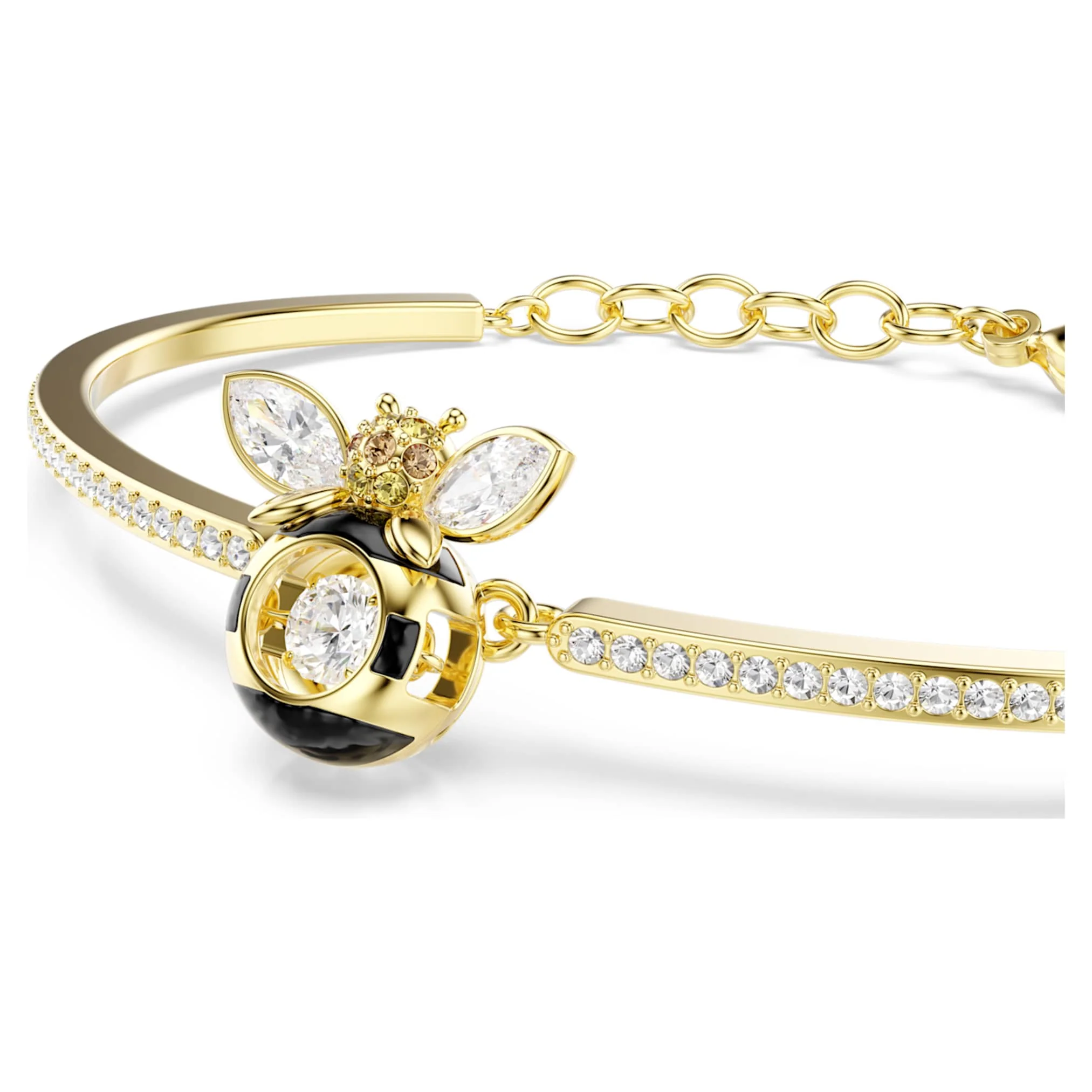 Idyllia bracelet Mixed cuts, Bee, Multicolored, Gold-tone plated - Image 4