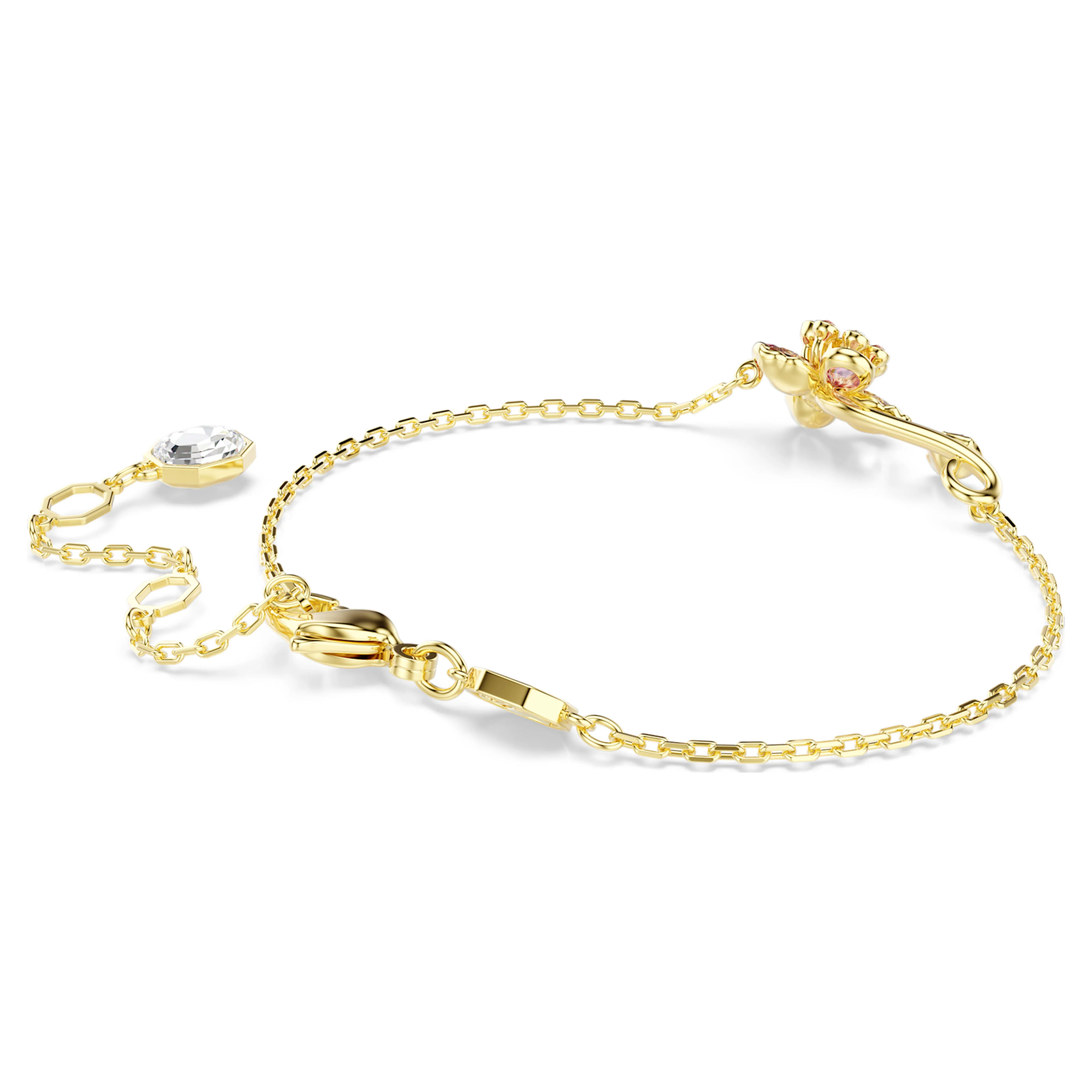 Idyllia bracelet Mixed cuts, Flower, Multicolored, Gold-tone plated - Image 5
