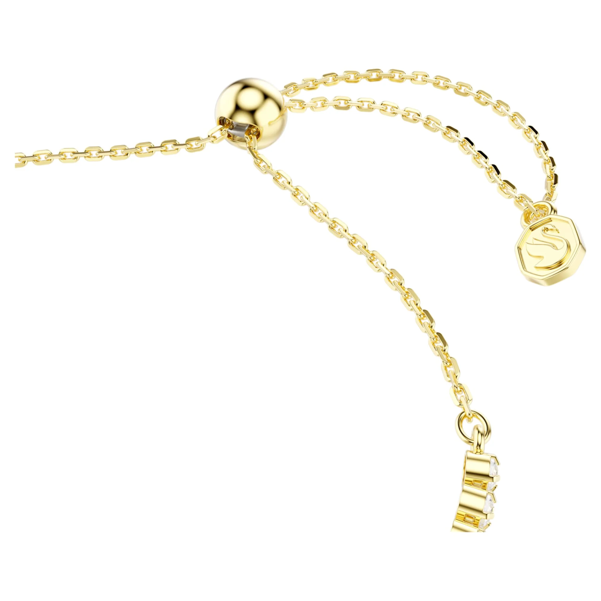 Idyllia bracelet Mixed cuts, Heart with arrow, White, Gold-tone plated - Image 3