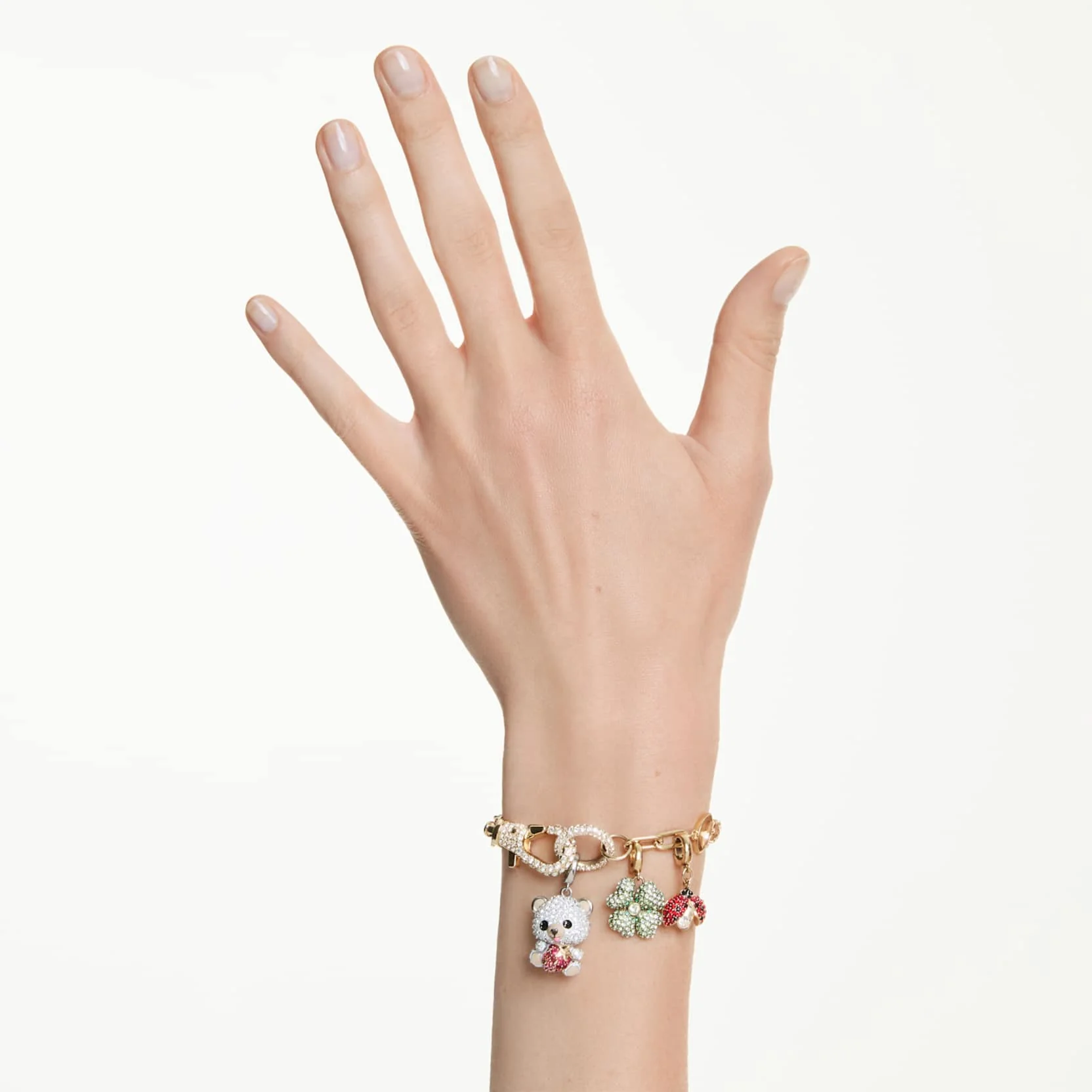 Idyllia bracelet Mixed cuts, Mixed motifs, Multicolored, 18K gold finish - Image 5