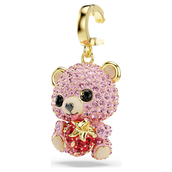 Idyllia charm Mixed cuts, Teddy, Pink, Gold-tone plated - Image 3