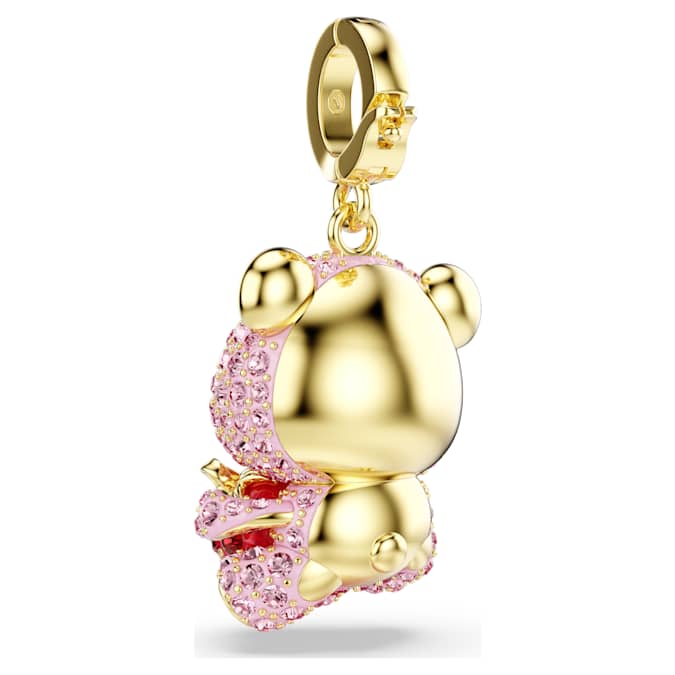 Idyllia charm Mixed cuts, Teddy, Pink, Gold-tone plated - Image 4