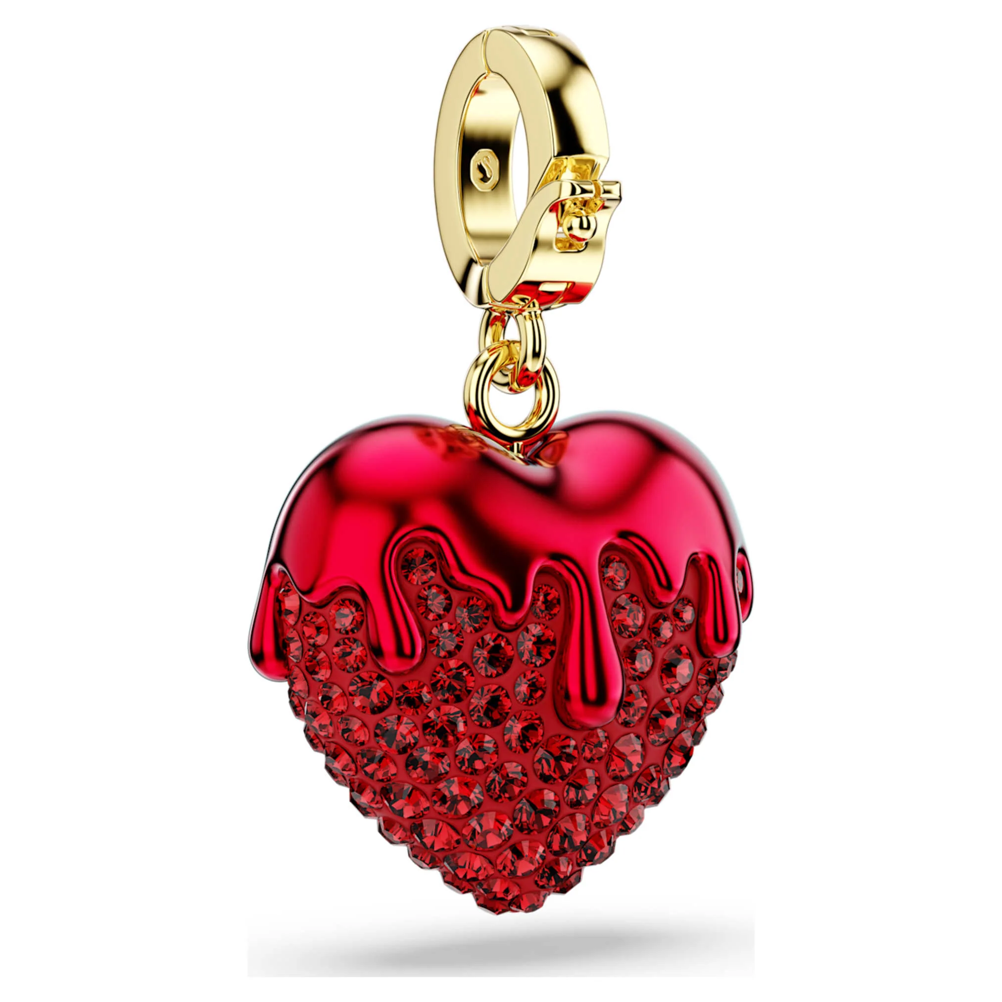 Idyllia charm Round cut, Heart, Red, Gold-tone plated - Image 5