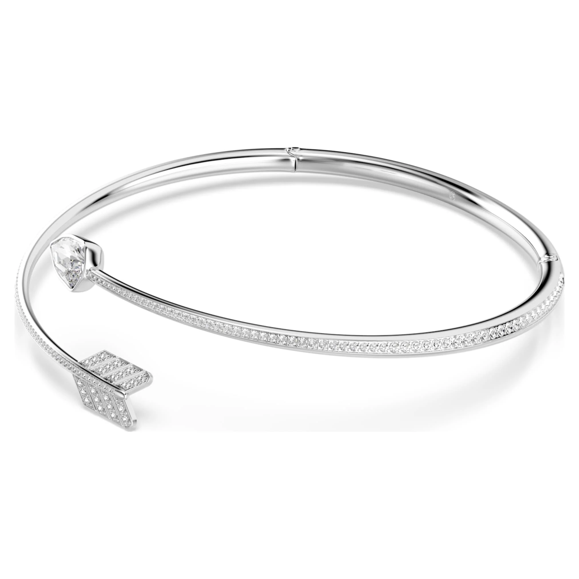 Idyllia choker Mixed cuts, Arrow, White, Rhodium plated - Image 2