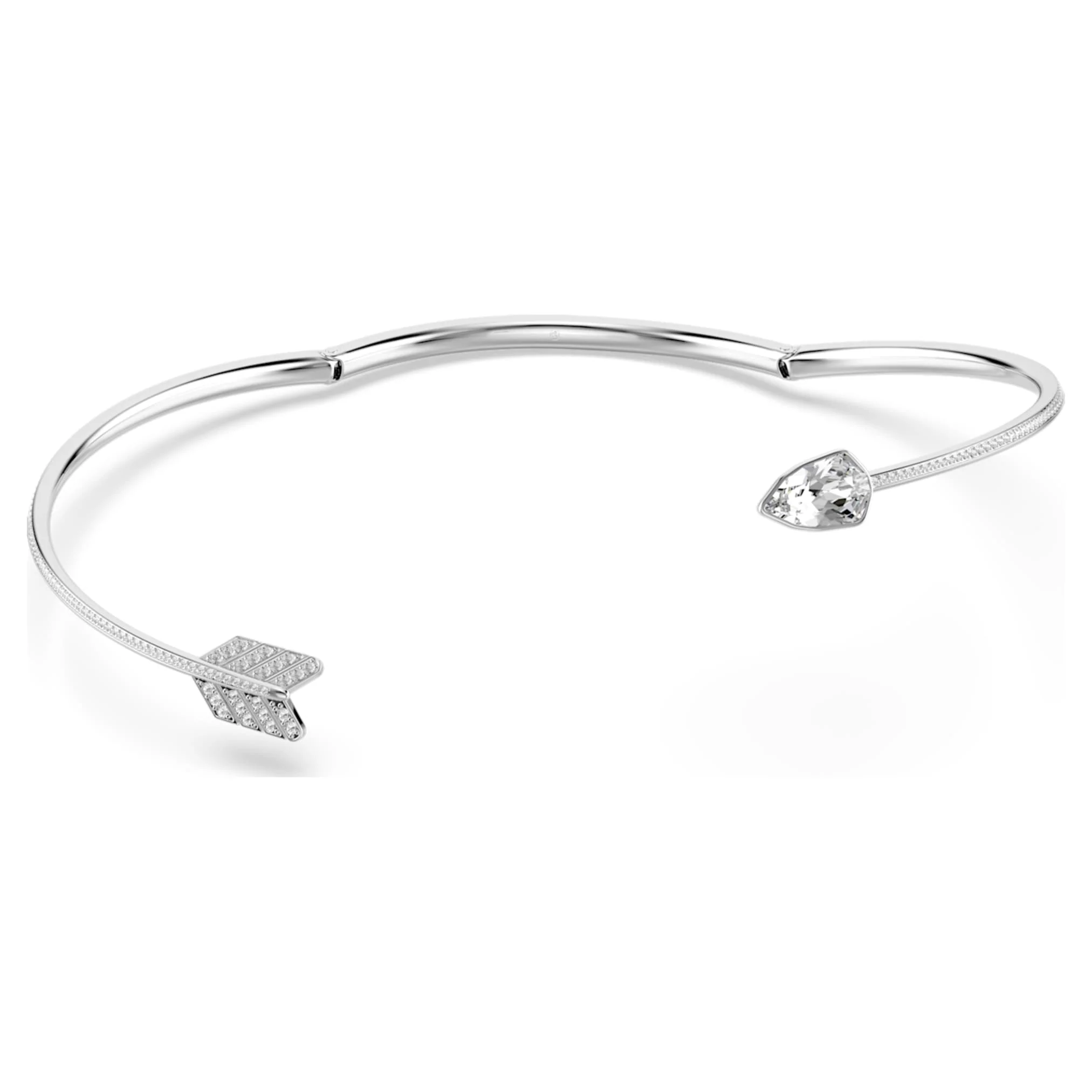 Idyllia choker Mixed cuts, Arrow, White, Rhodium plated - Image 3