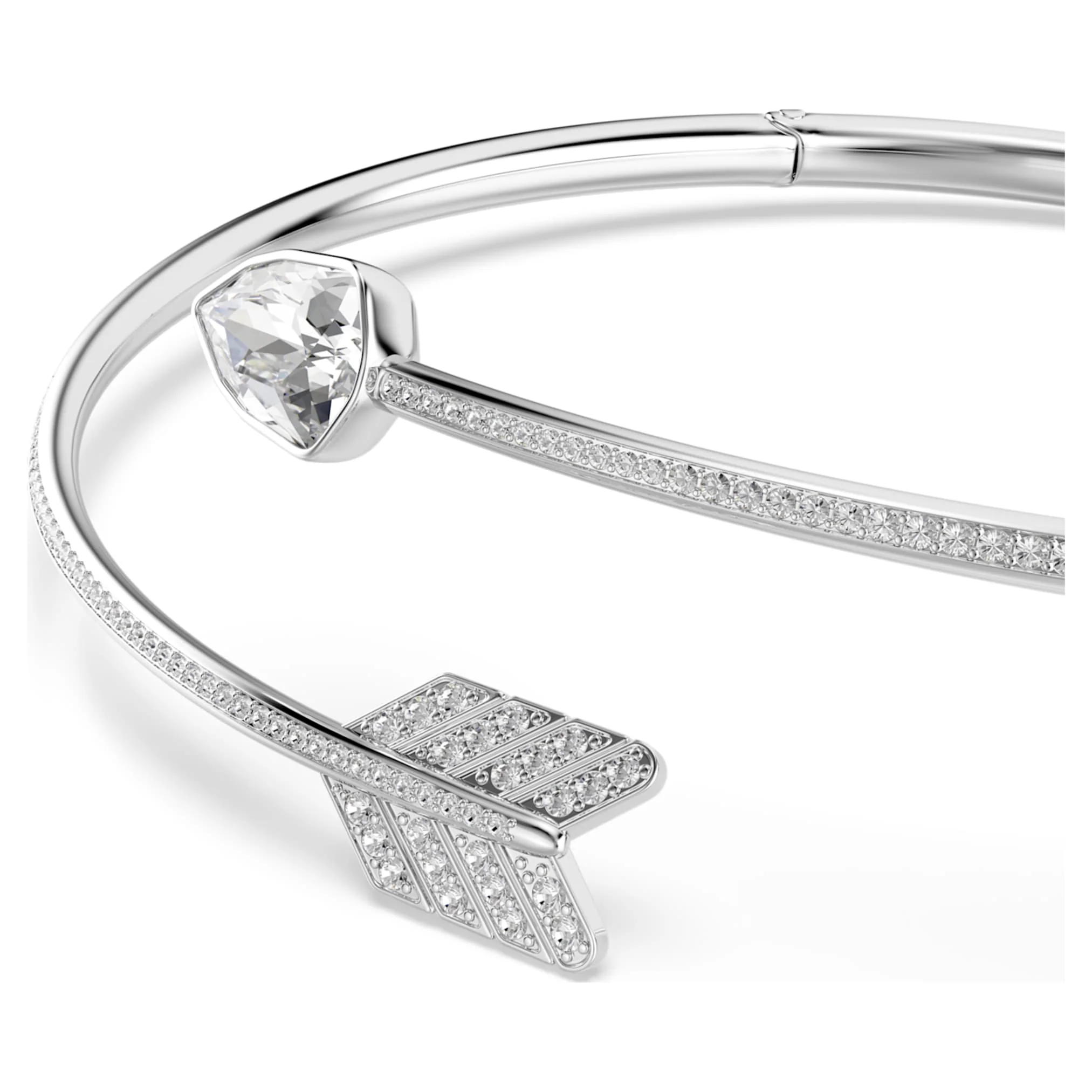 Idyllia choker Mixed cuts, Arrow, White, Rhodium plated - Image 4