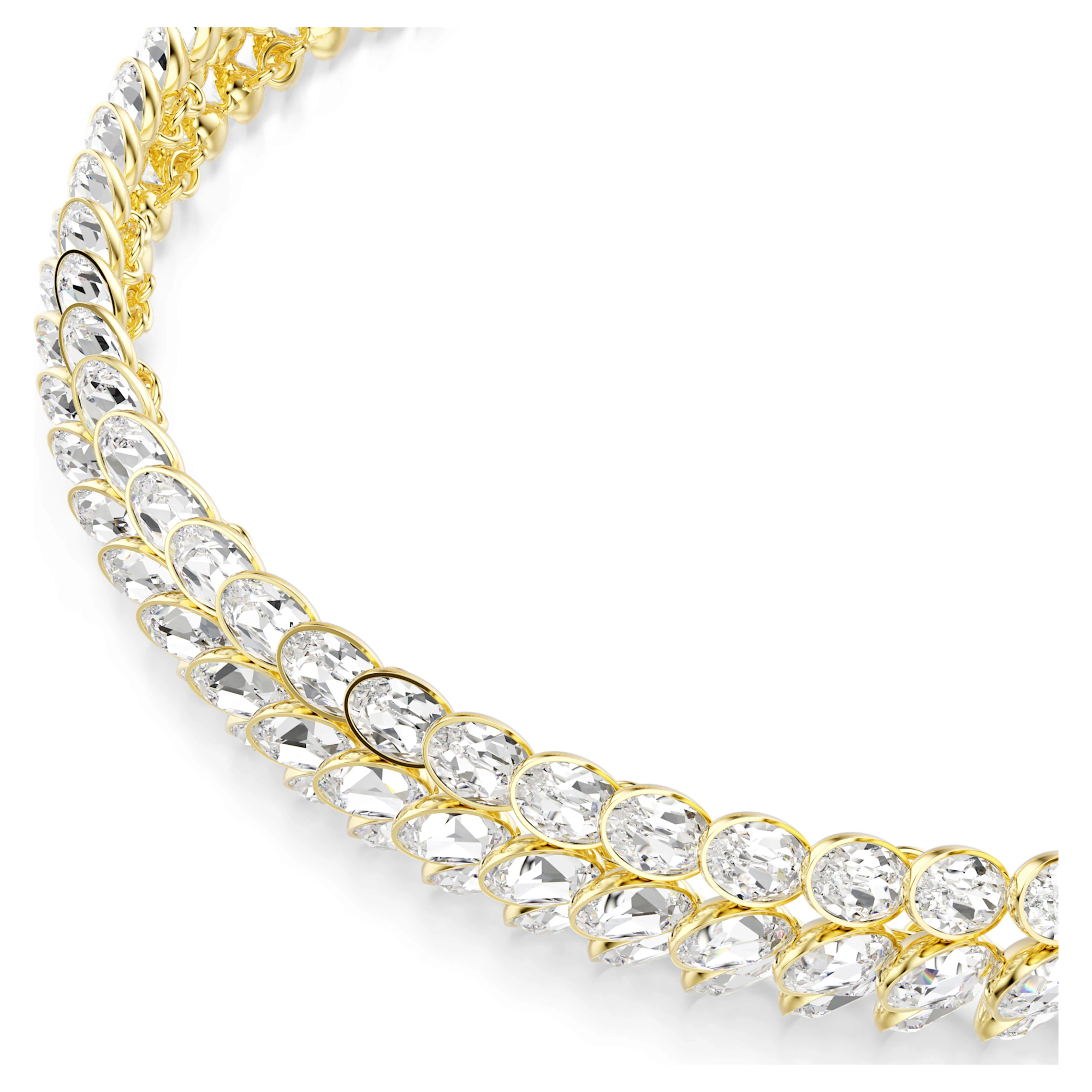 Idyllia choker Oval cut, White, Gold-tone plated - Image 4