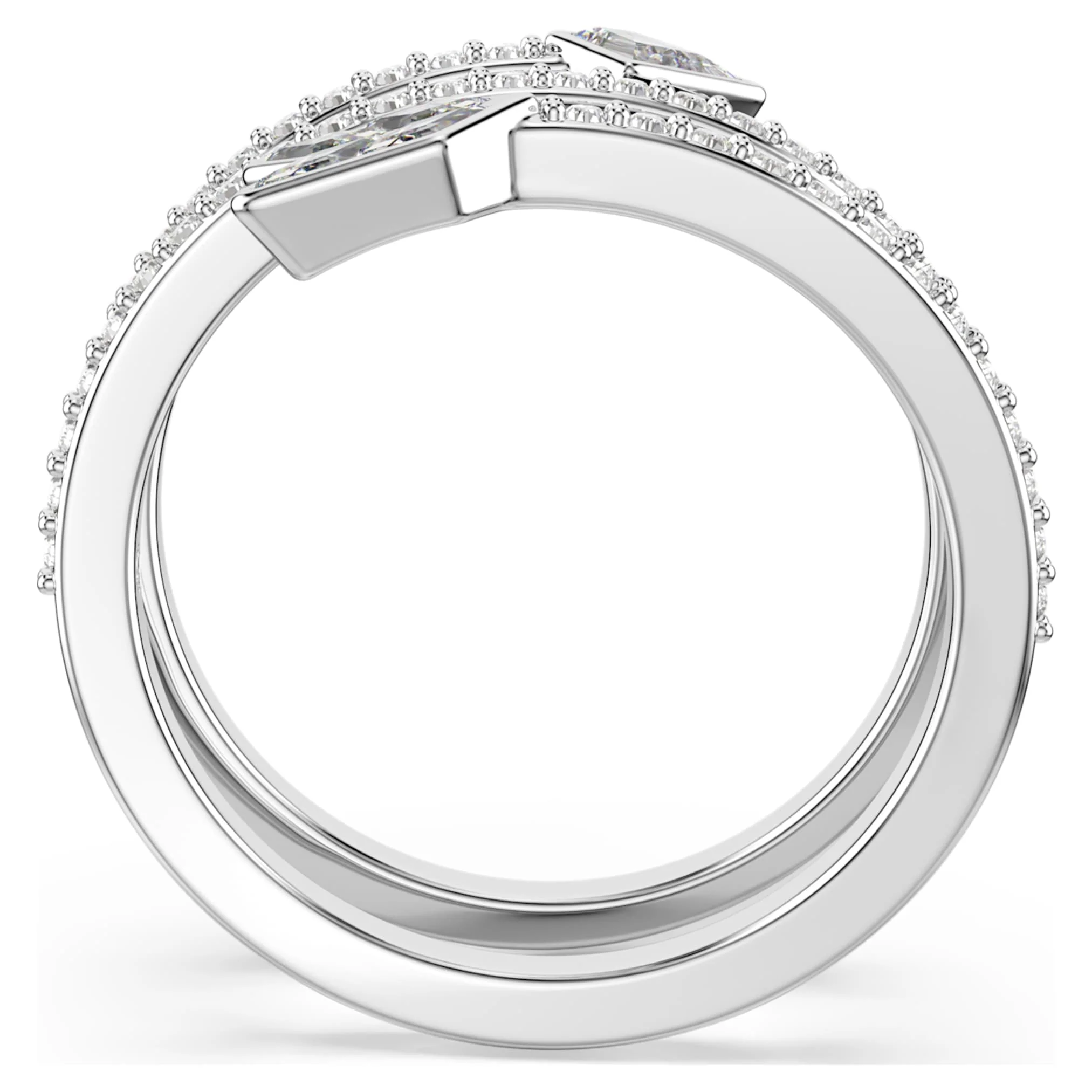 Idyllia motif ring Mixed cuts, Arrow, White, Rhodium plated - Image 3