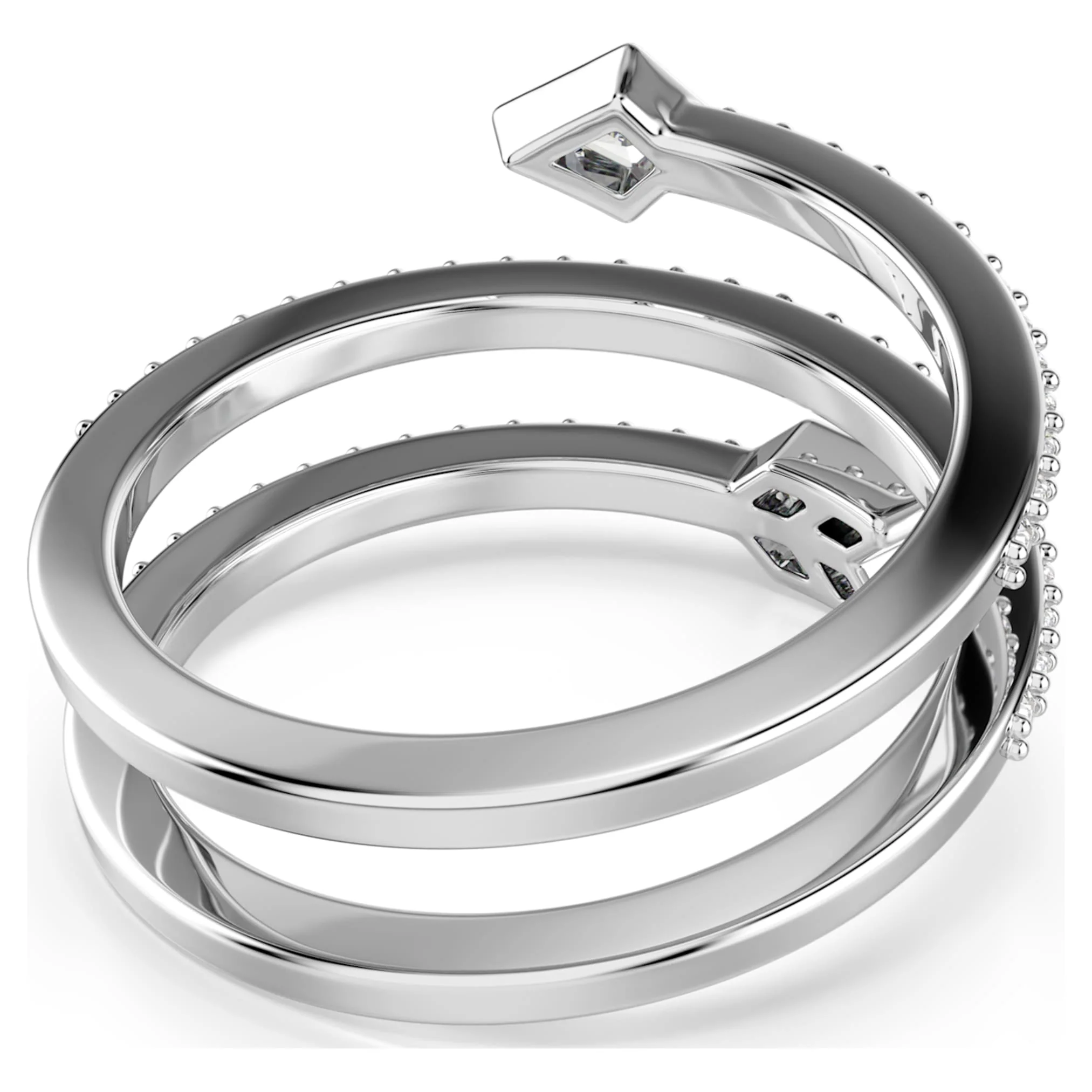 Idyllia motif ring Mixed cuts, Arrow, White, Rhodium plated - Image 4