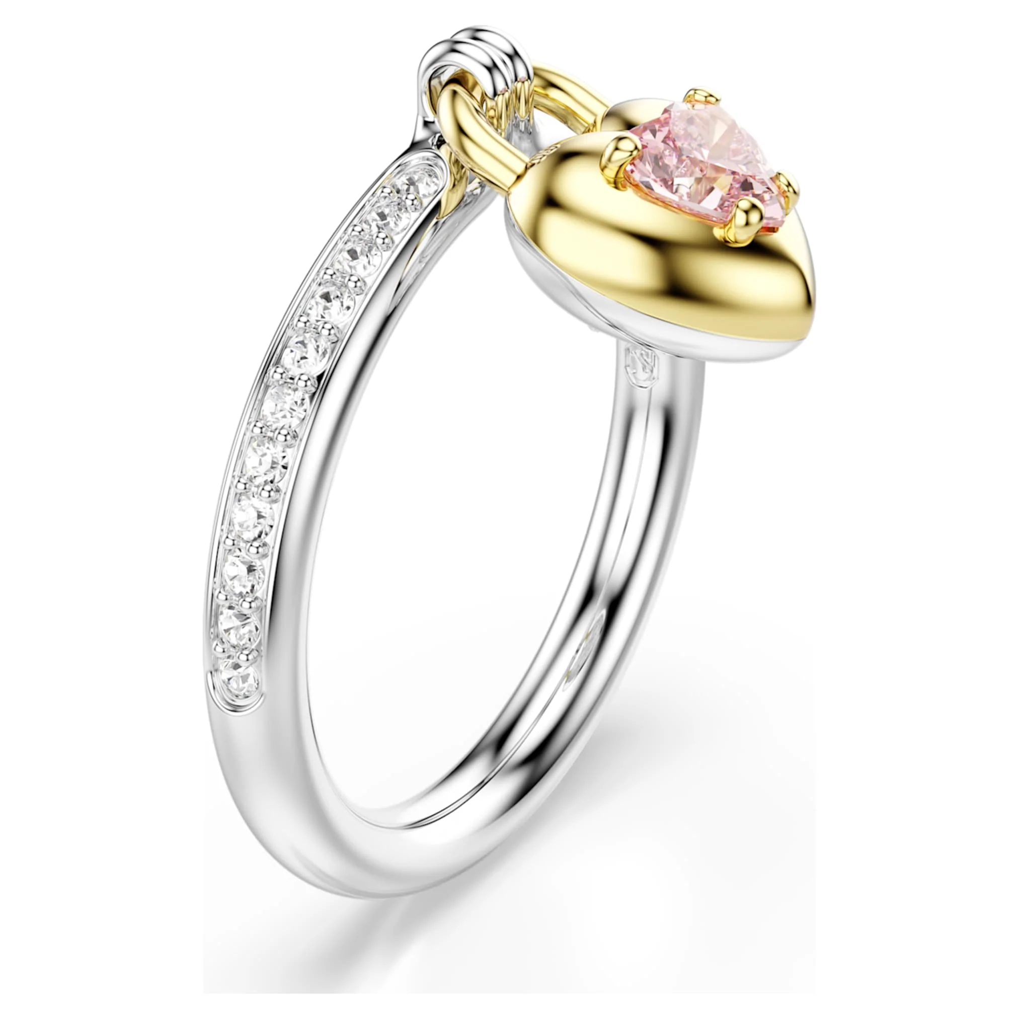 Idyllia motif ring Mixed cuts, Heart, Pink, Mixed metal finish - Image 2