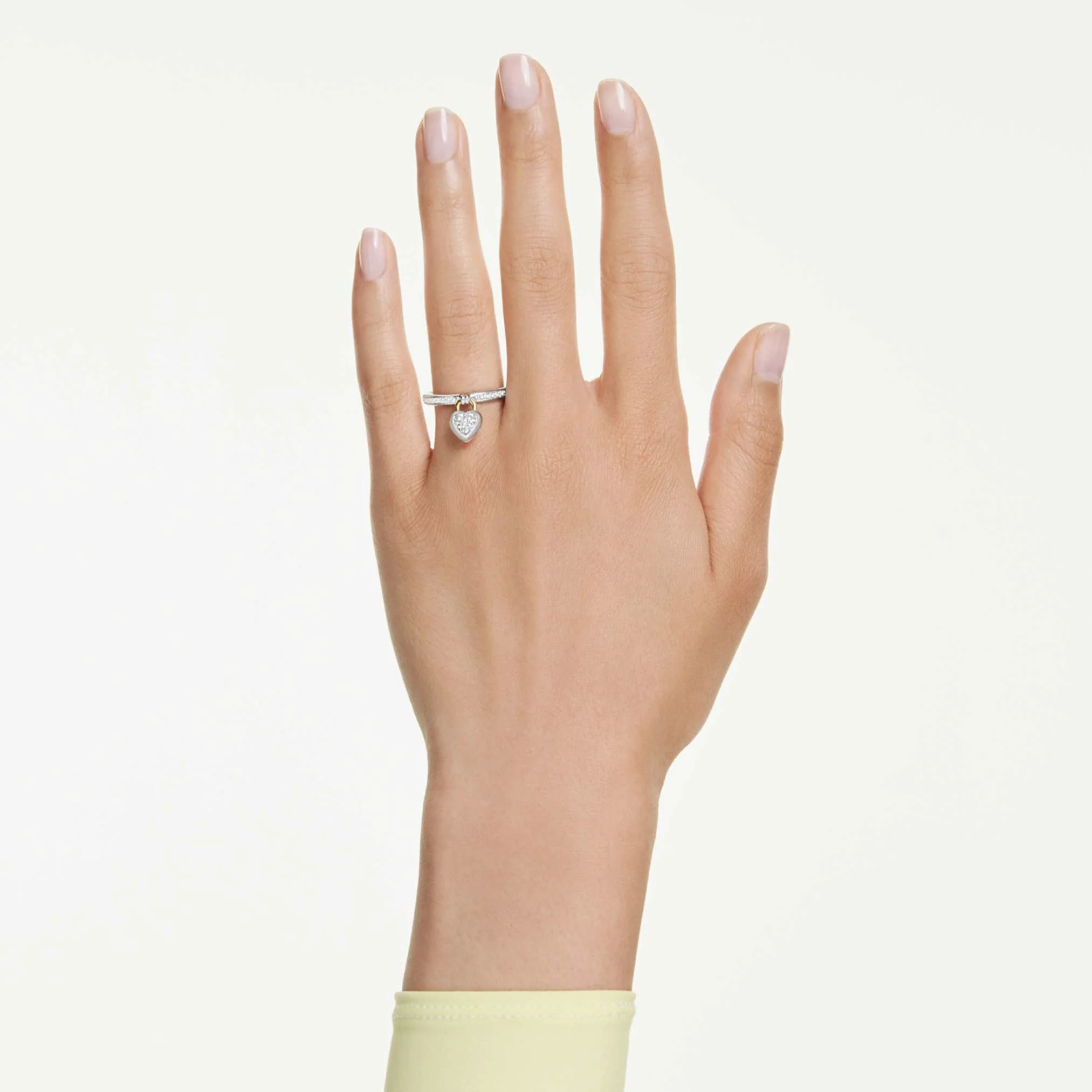 Idyllia motif ring Mixed cuts, Heart, Pink, Mixed metal finish - Image 6