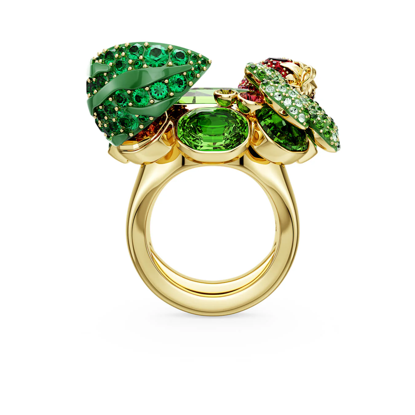 Idyllia motif ring Multicolored, Gold-tone plated - Image 3