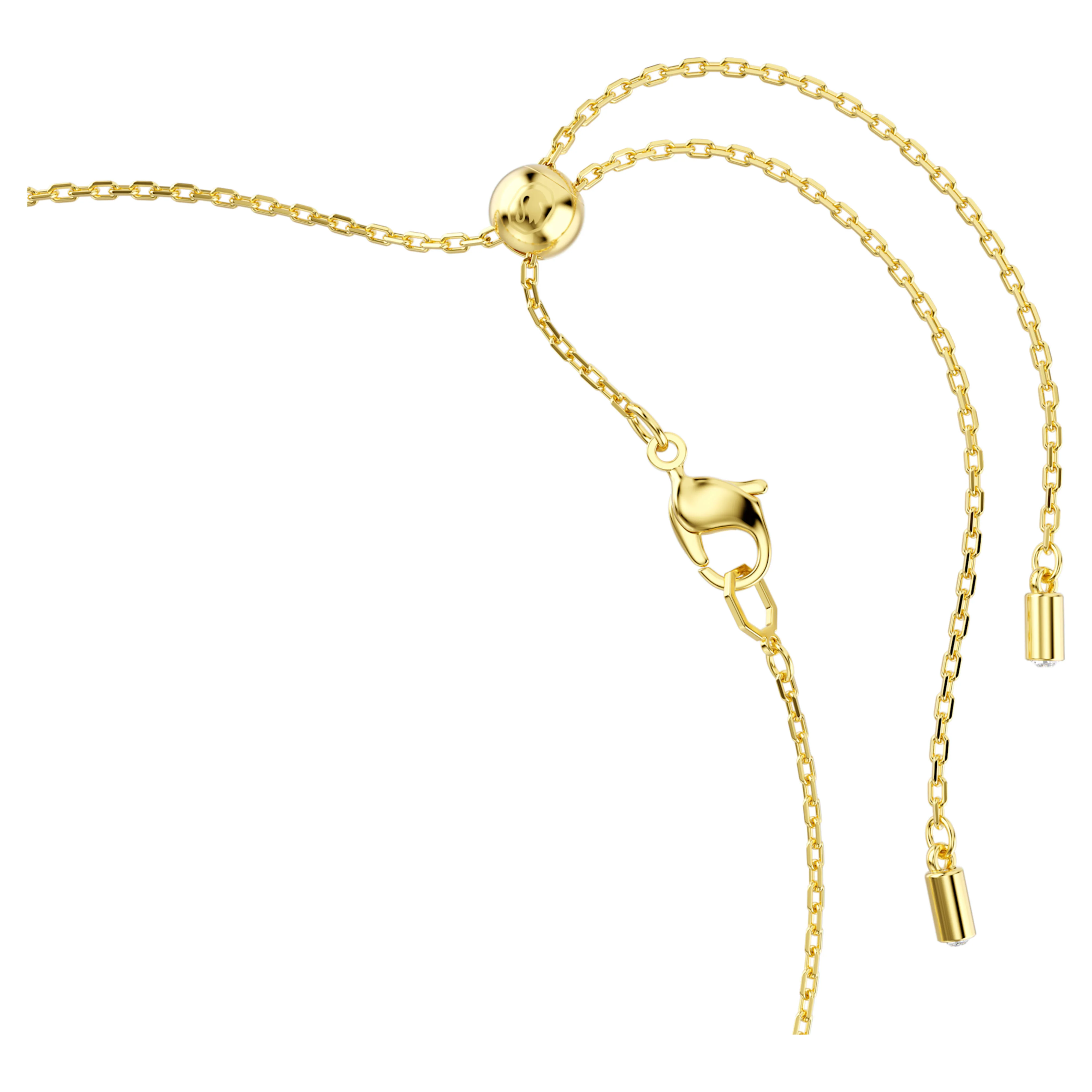 Idyllia necklace Crystal pearl, Mixed cuts, Flower, Multicolored, Gold-tone plated - Image 3