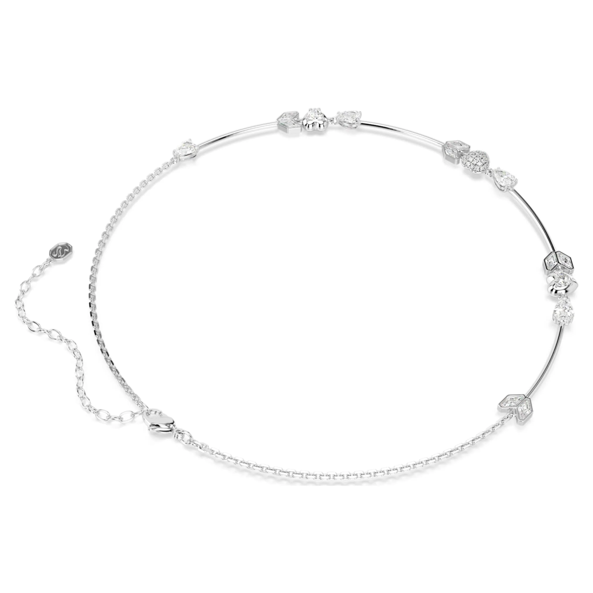 Idyllia necklace Heart with arrow, White, Rhodium plated - Image 5