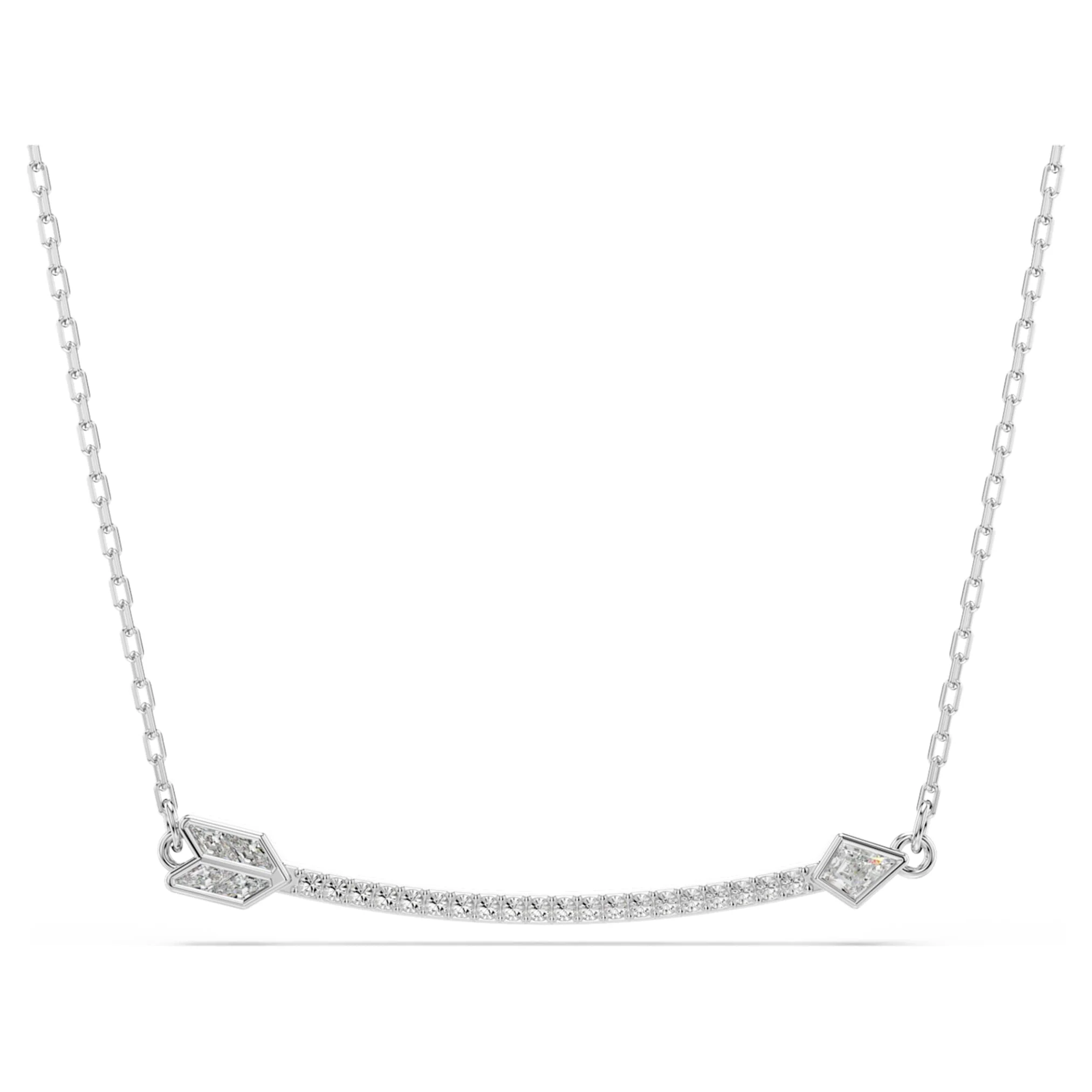 Idyllia pendant Mixed cuts, Arrow, White, Rhodium plated