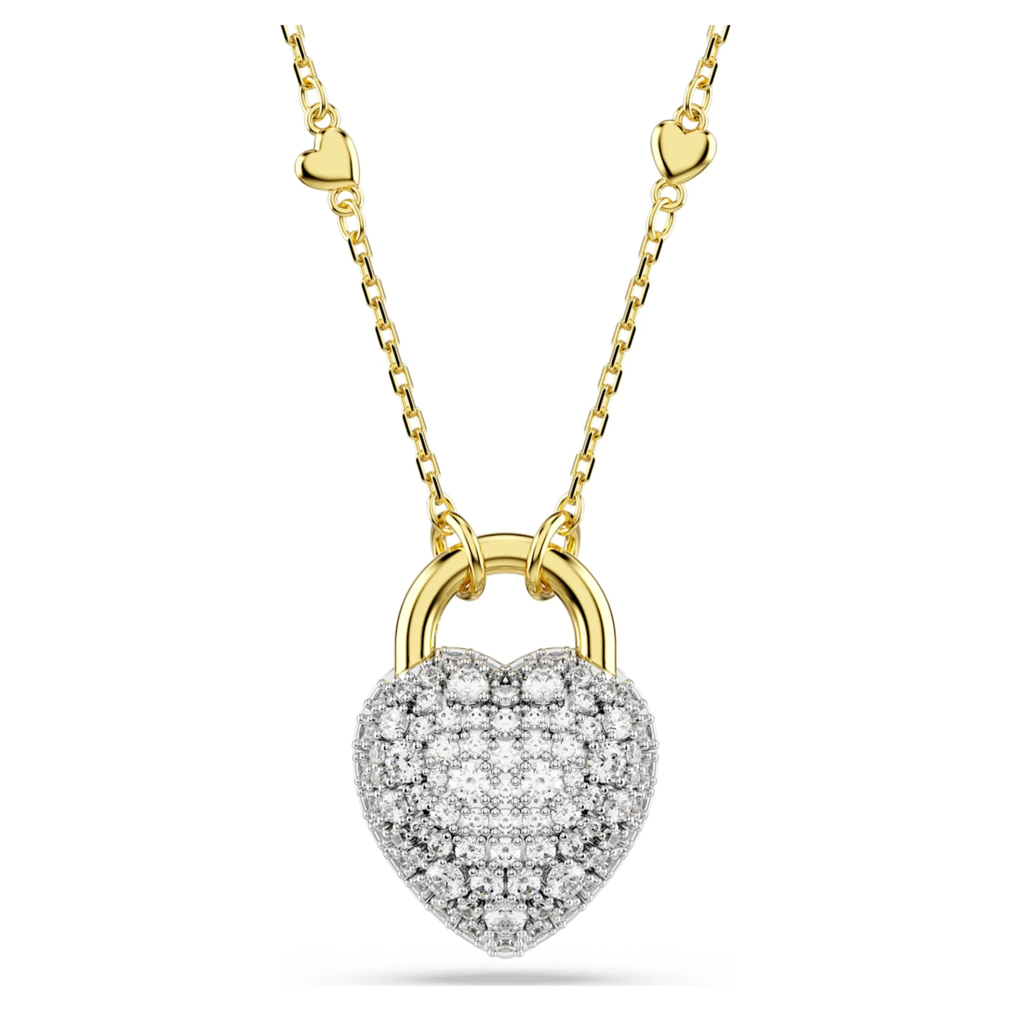 Idyllia pendant Mixed cuts, Heart, White, Gold-tone plated - Image 2