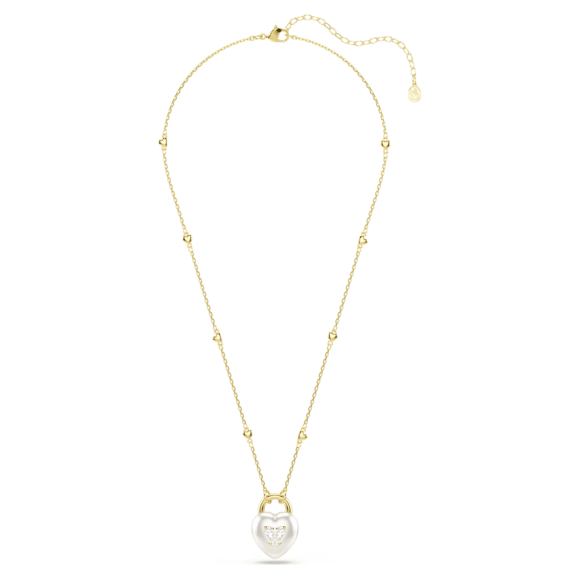 Idyllia pendant Mixed cuts, Heart, White, Gold-tone plated - Image 4