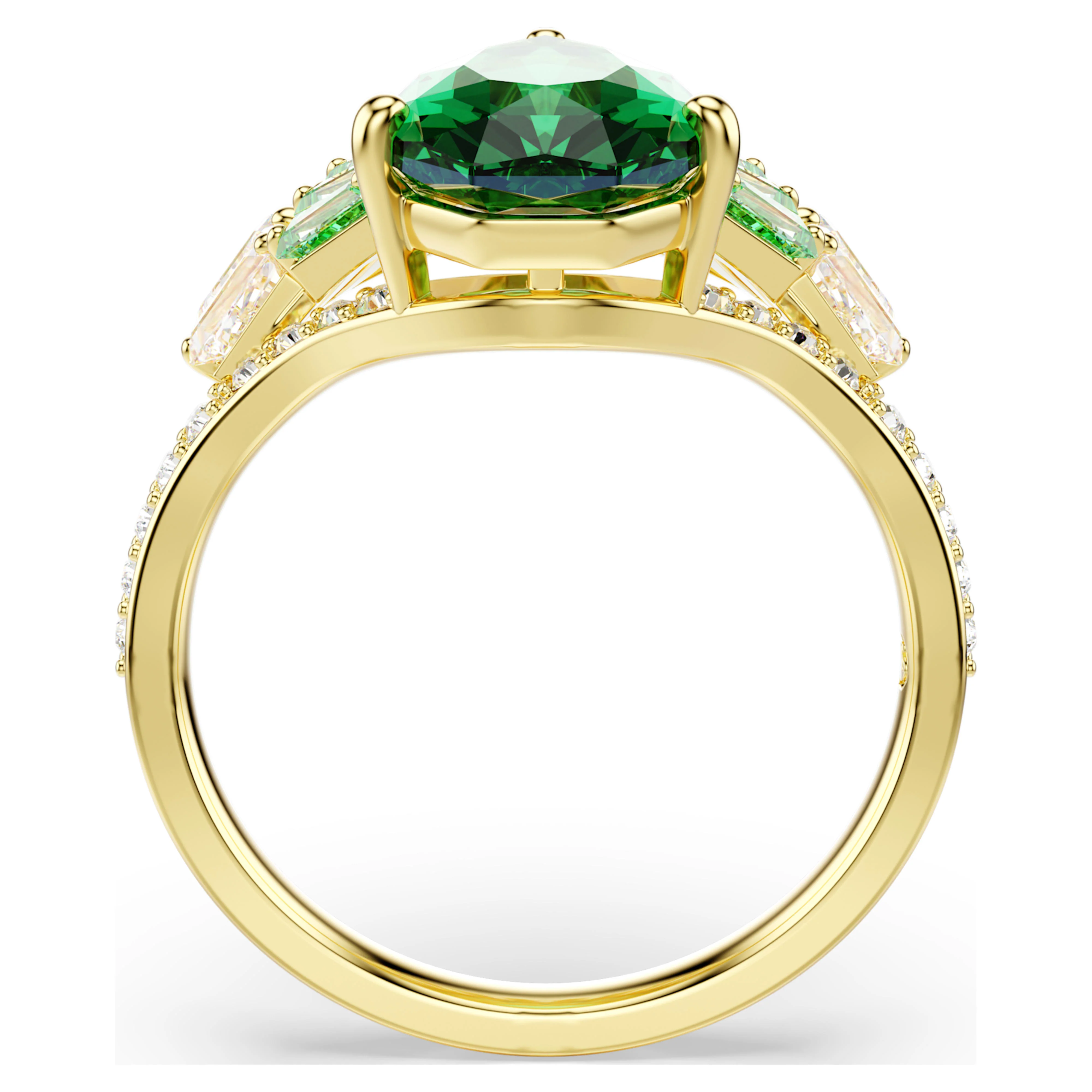 Idyllia ring Mixed cuts, Shell, Green, Gold-tone plated - Image 3