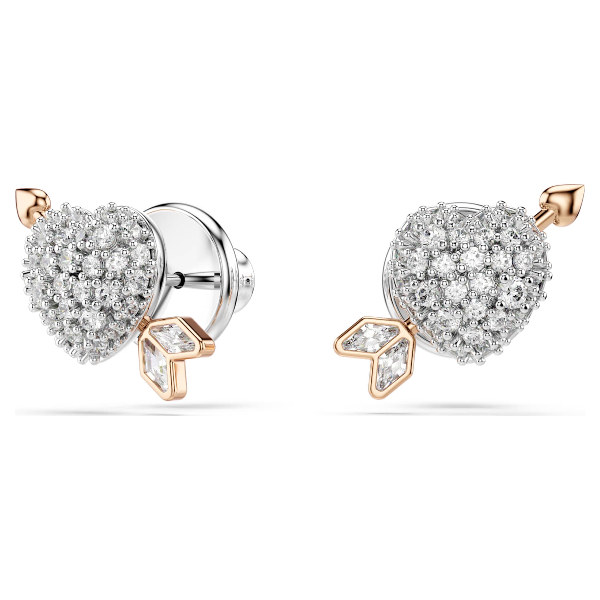 Idyllia set Mixed cuts, Heart with arrow, White, Rose gold-tone plated - Image 6