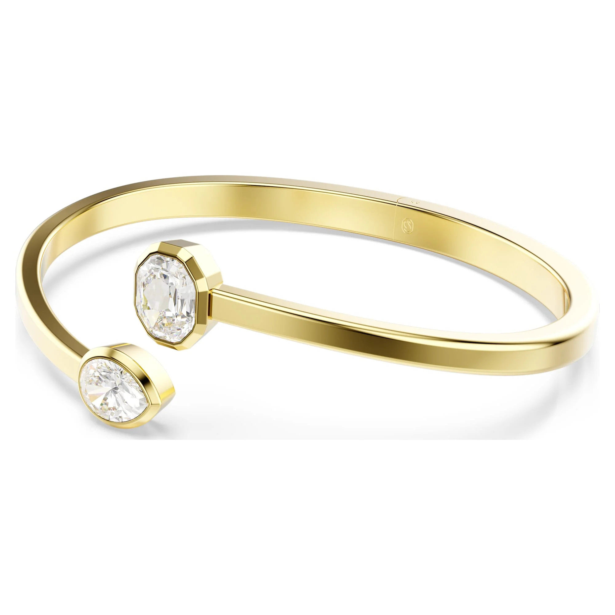 Imber bangle Mixed cuts, White, Gold-tone plated - Image 2