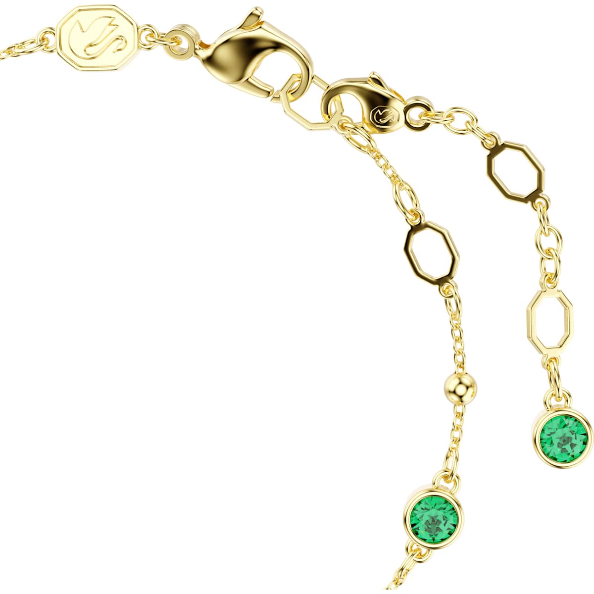 Imber bracelet, Round cut, Green, Gold-tone plated - Image 3