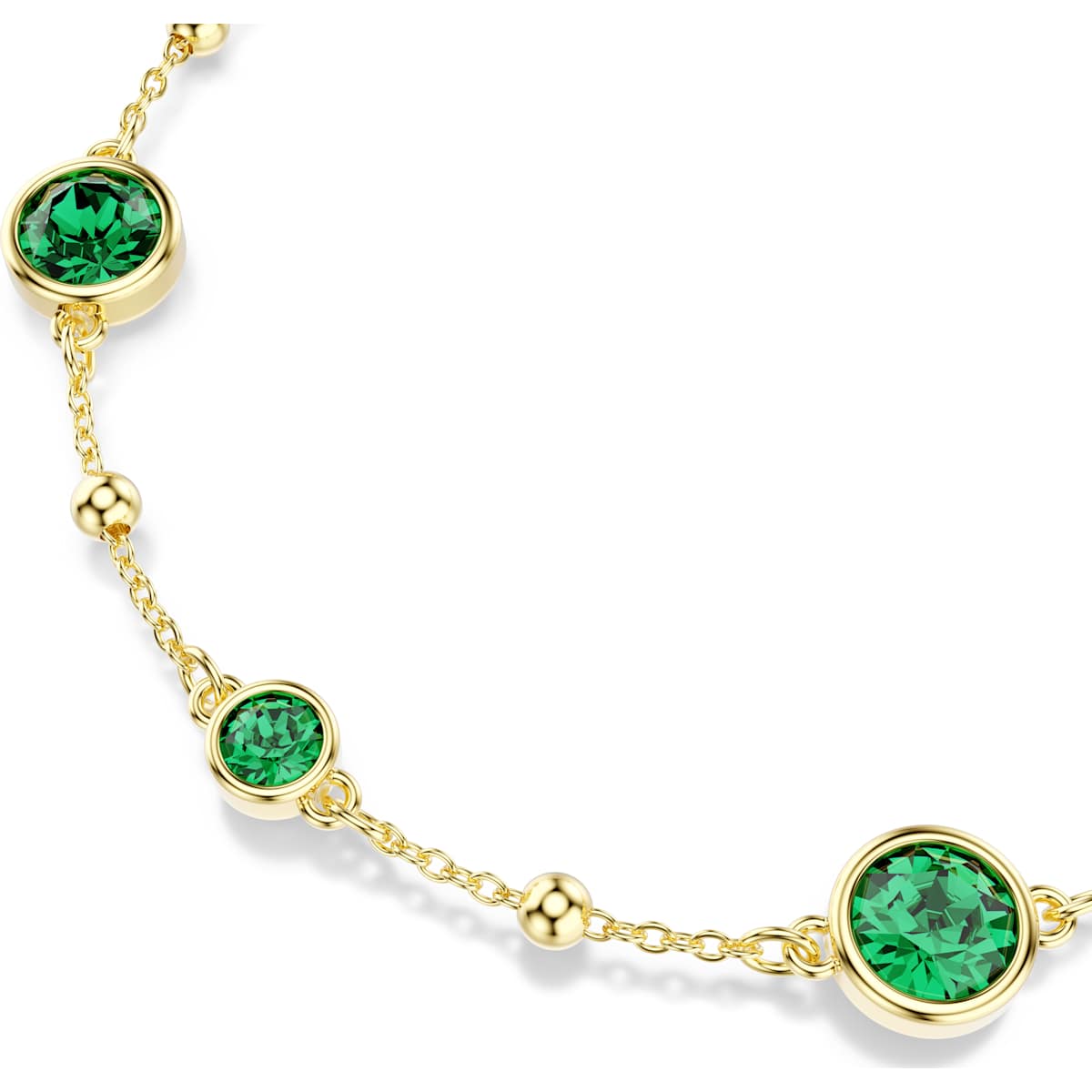 Imber bracelet, Round cut, Green, Gold-tone plated - Image 4