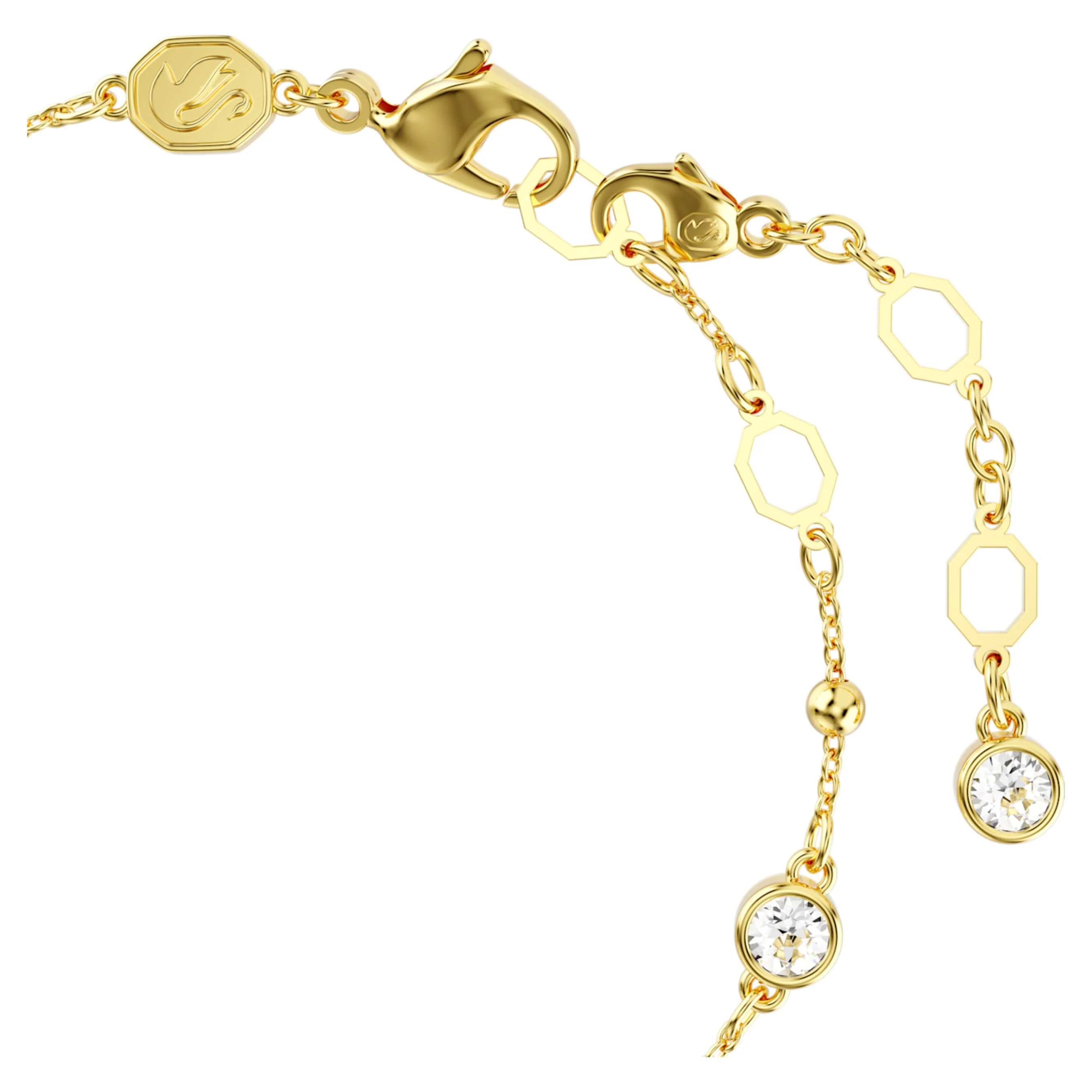 Imber bracelet Round cut, White, Gold-tone plated - Image 3