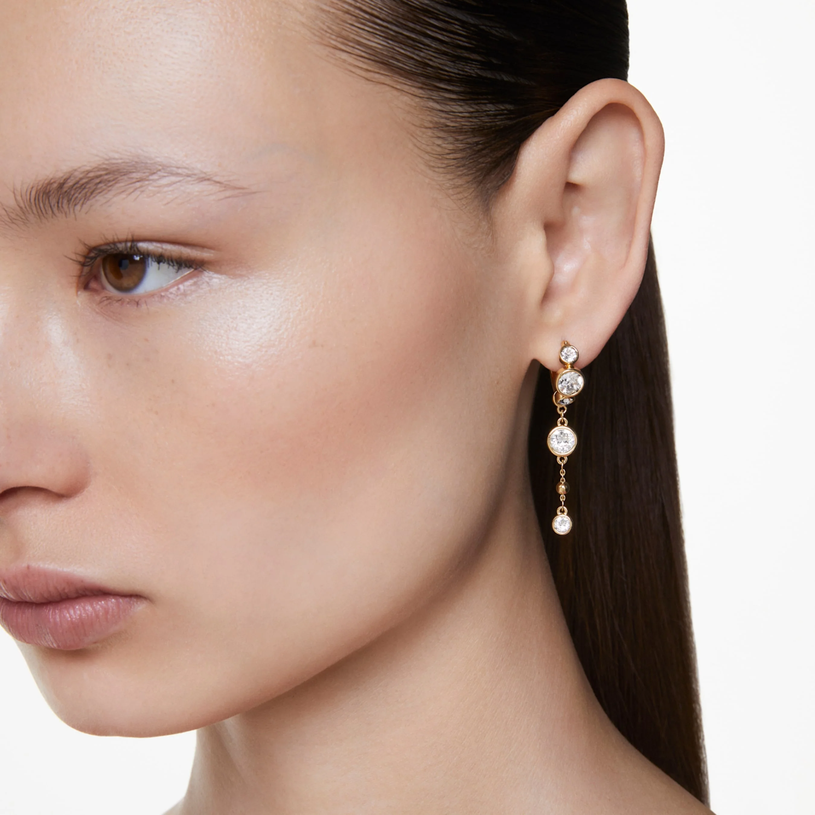 Imber drop earrings Round cut, White, Mixed metal finish - Image 4