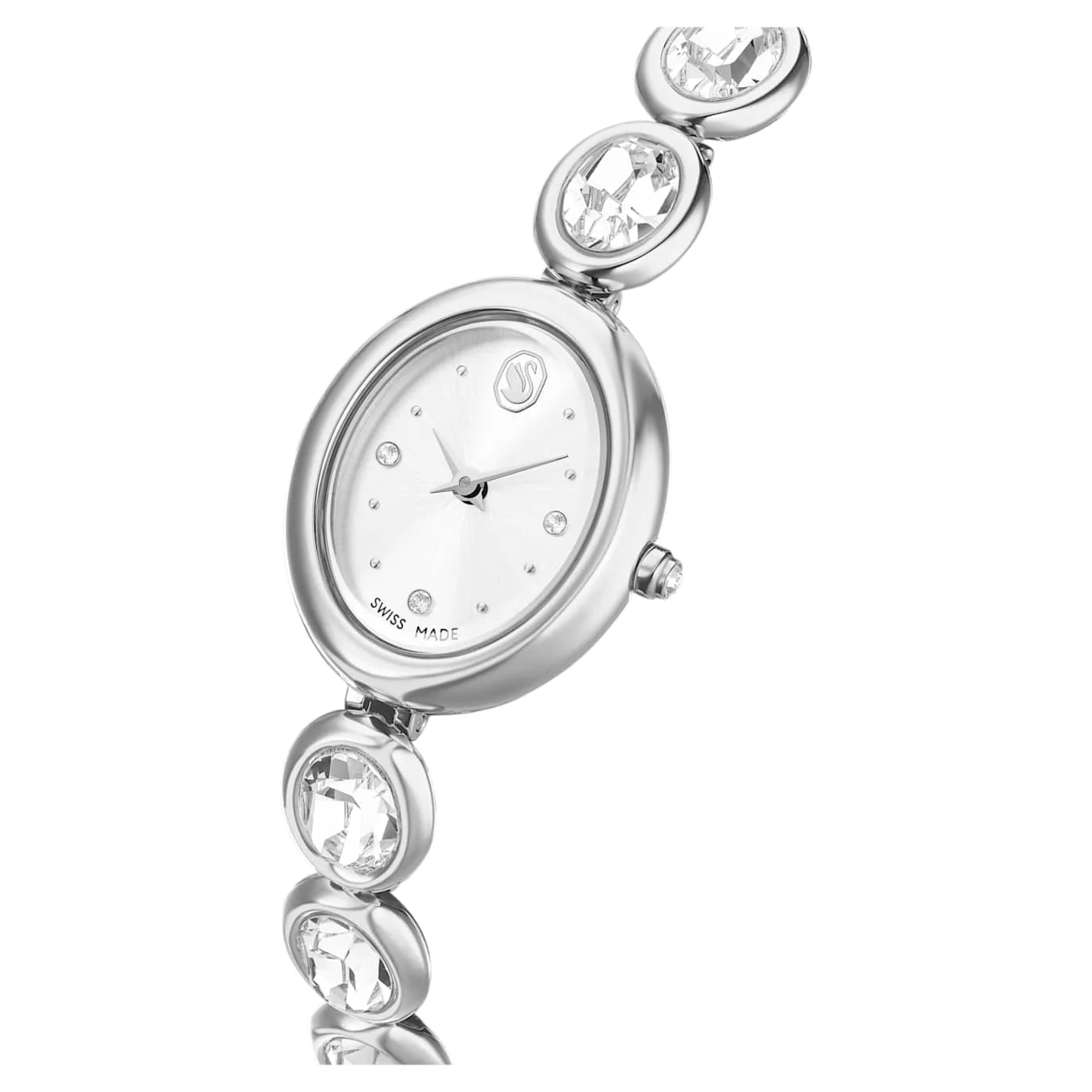 Imber oval watch Swiss Made, Metal bracelet, Silver tone, Stainless steel - Image 4