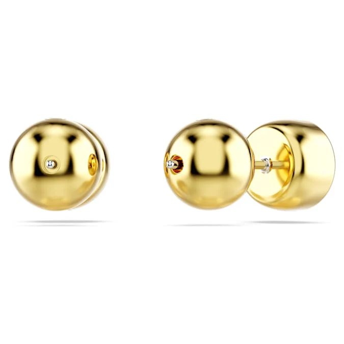 Imber stud earrings Round cut, White, Gold-tone plated - Image 4