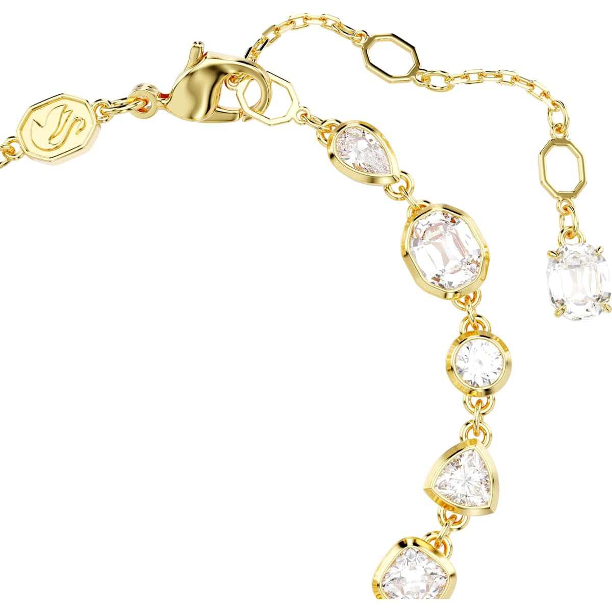 Imber Tennis bracelet, Mixed cuts, White, Gold-tone plated - Image 3