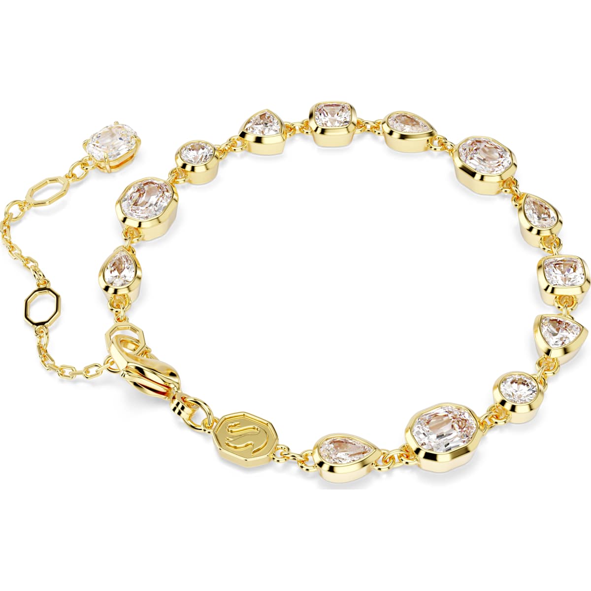 Imber Tennis bracelet, Mixed cuts, White, Gold-tone plated - Image 4