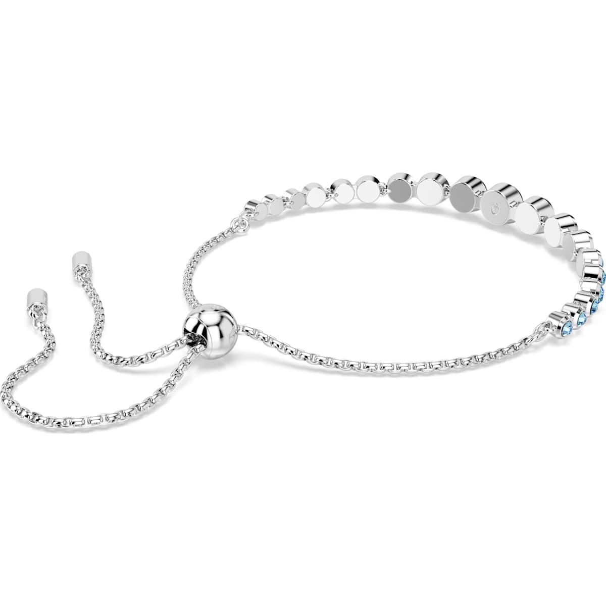 Imber Tennis bracelet, Mixed round cuts, Blue, Rhodium plated - Image 5