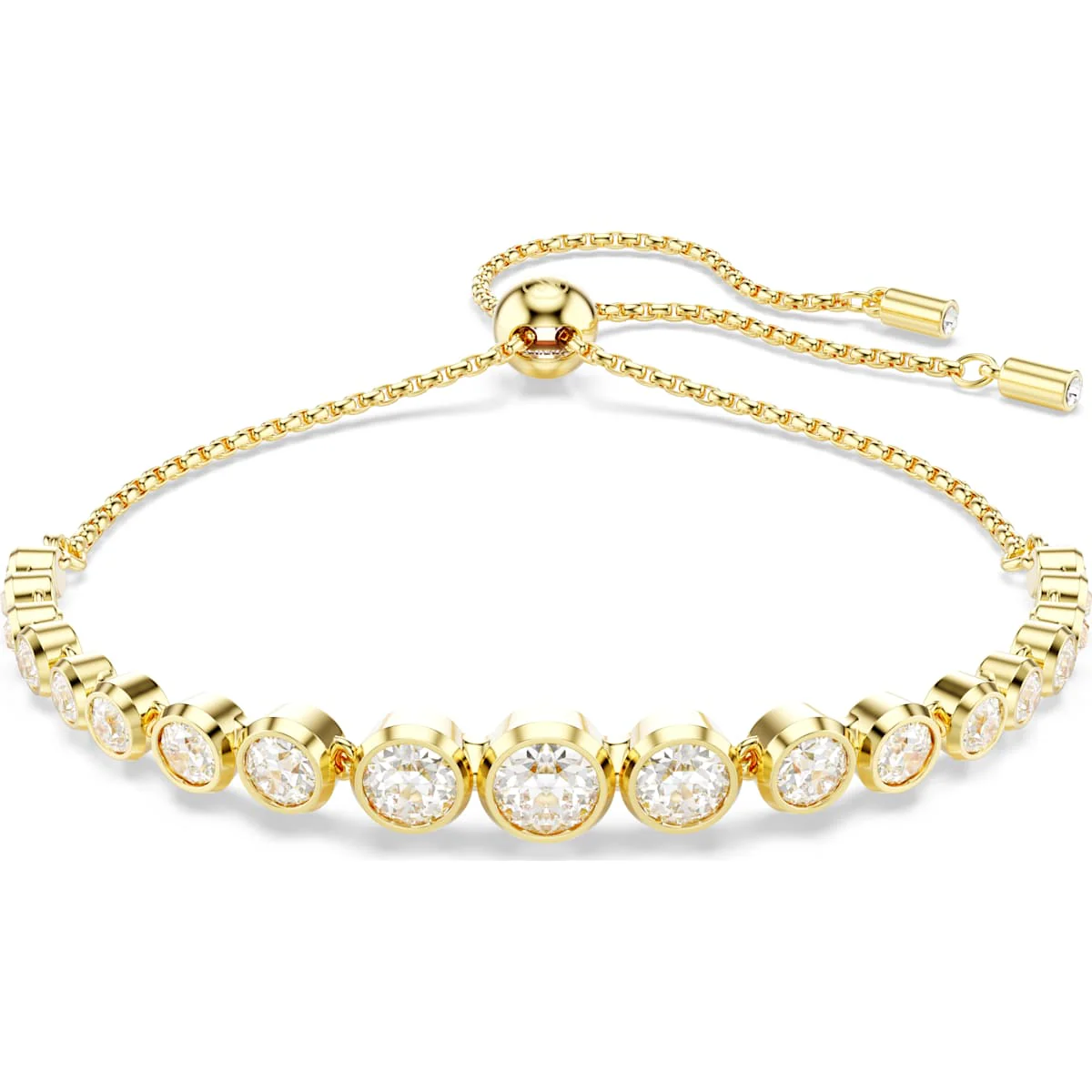 Imber Tennis bracelet Mixed round cuts, White, Gold-tone plated
