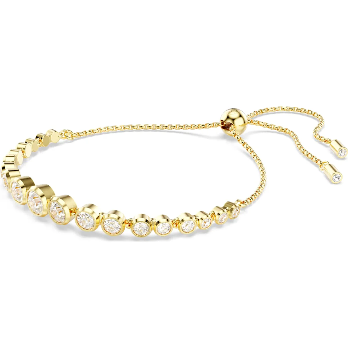 Imber Tennis bracelet Mixed round cuts, White, Gold-tone plated - Image 2