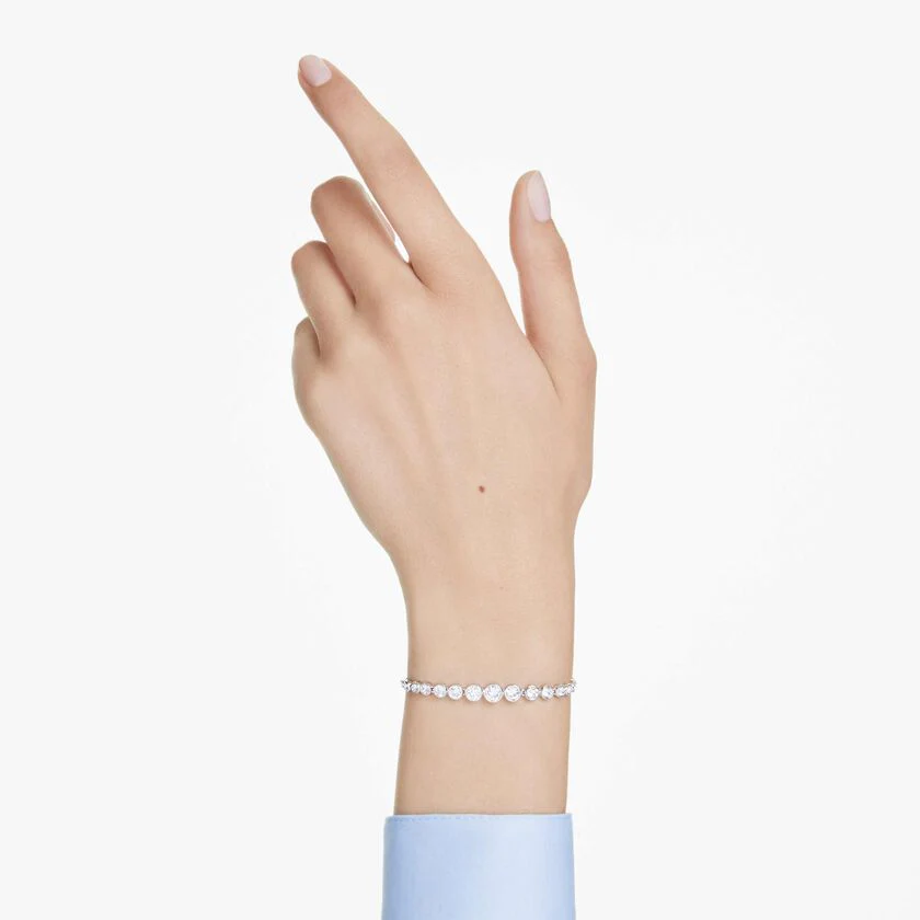 Imber Tennis bracelet Mixed round cuts, White, Rhodium plated - Image 6
