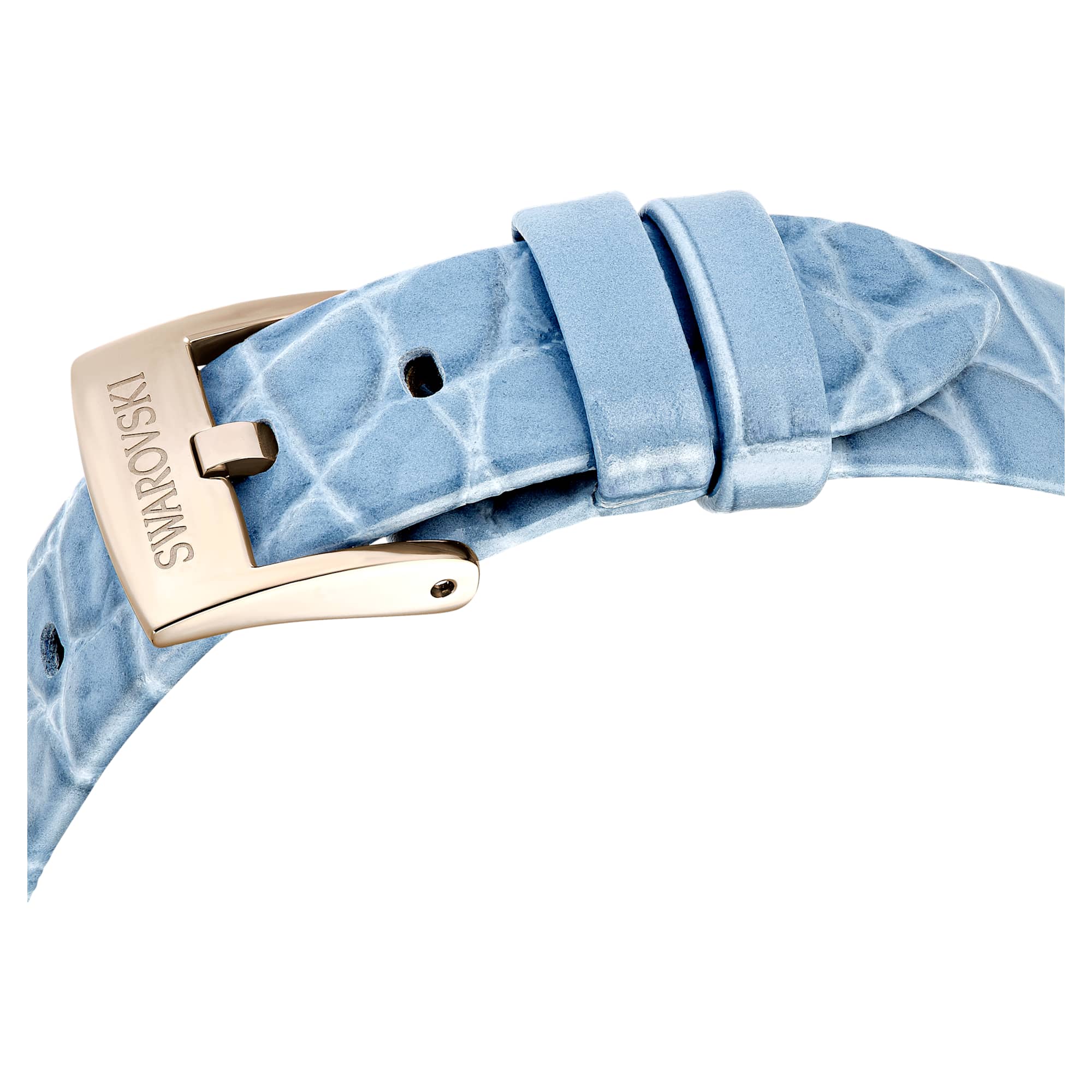 Imber watch Swiss Made, Leather strap, Blue, Champagne gold-tone finish - Image 7
